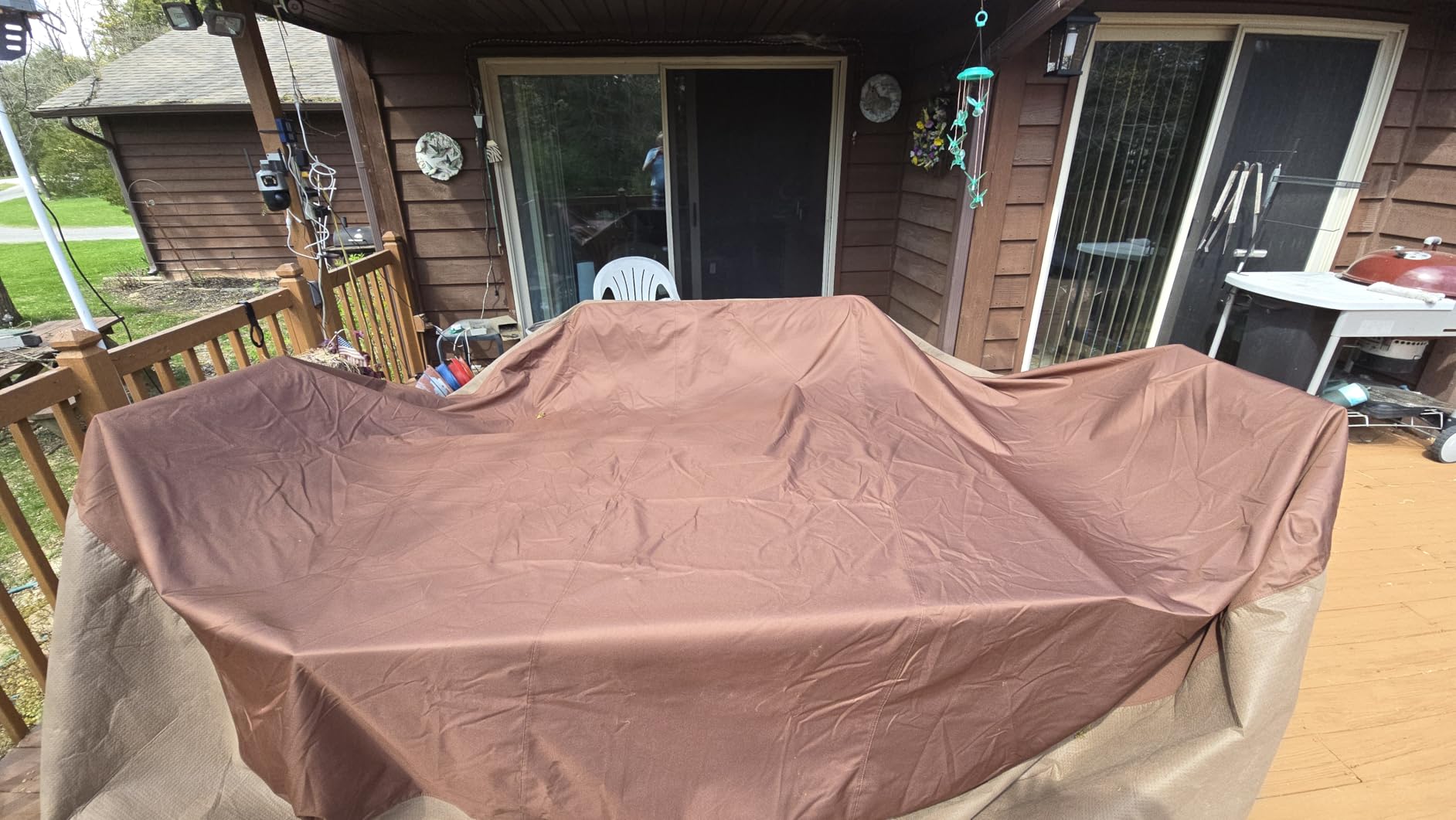 DUCKCOVERS Ultimate Waterproof 96 Inch Rectangular/Oval Patio Table with Chairs Cover customer photo 1