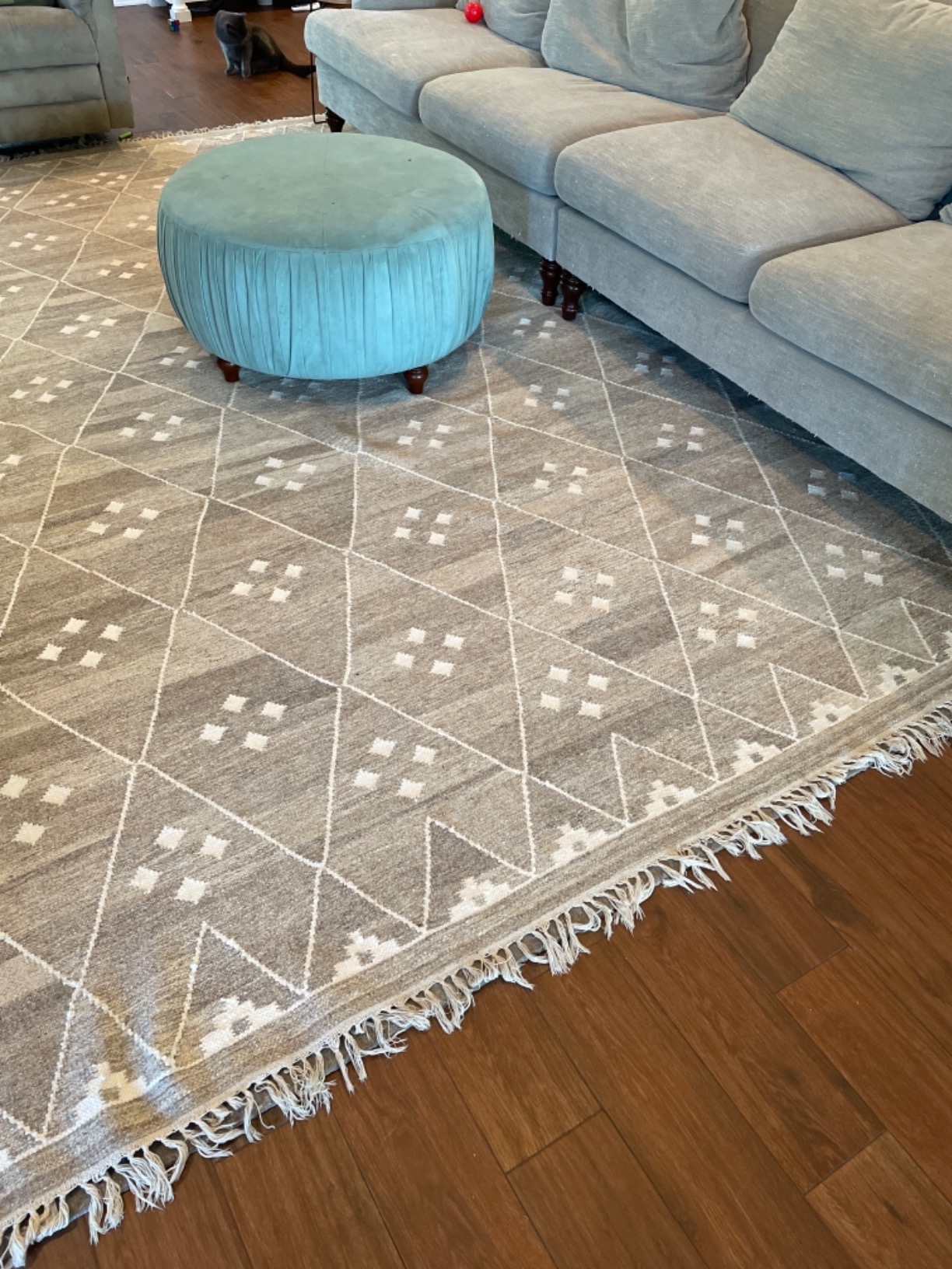 SAFAVIEH Natural Kilim Collection 10'x14' Moroccan Boho Tribal Wool & Viscose Area Rug customer photo 2