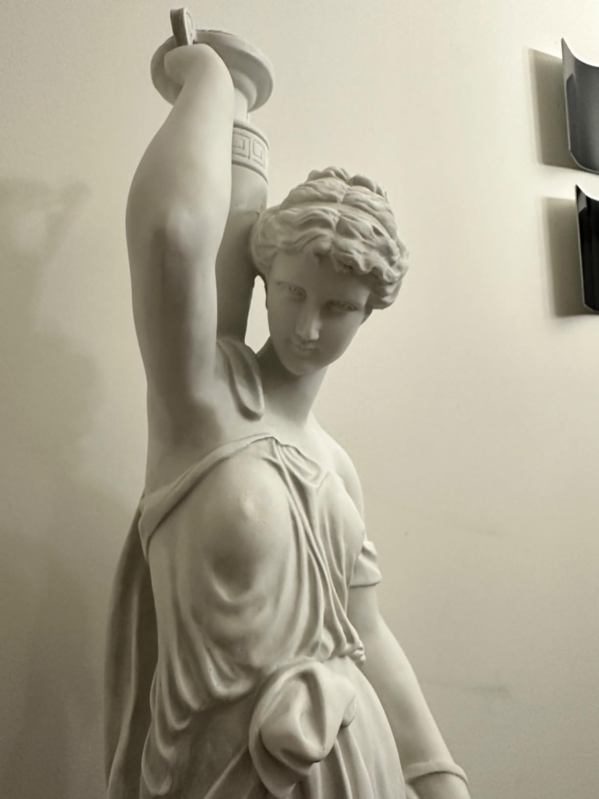 Dione the Divine Greek Water Woman Indoor/Outdoor Garden Statue, Grande, 38 inches tall, Cast Stone Resin, Antique Stone Finish customer photo 2