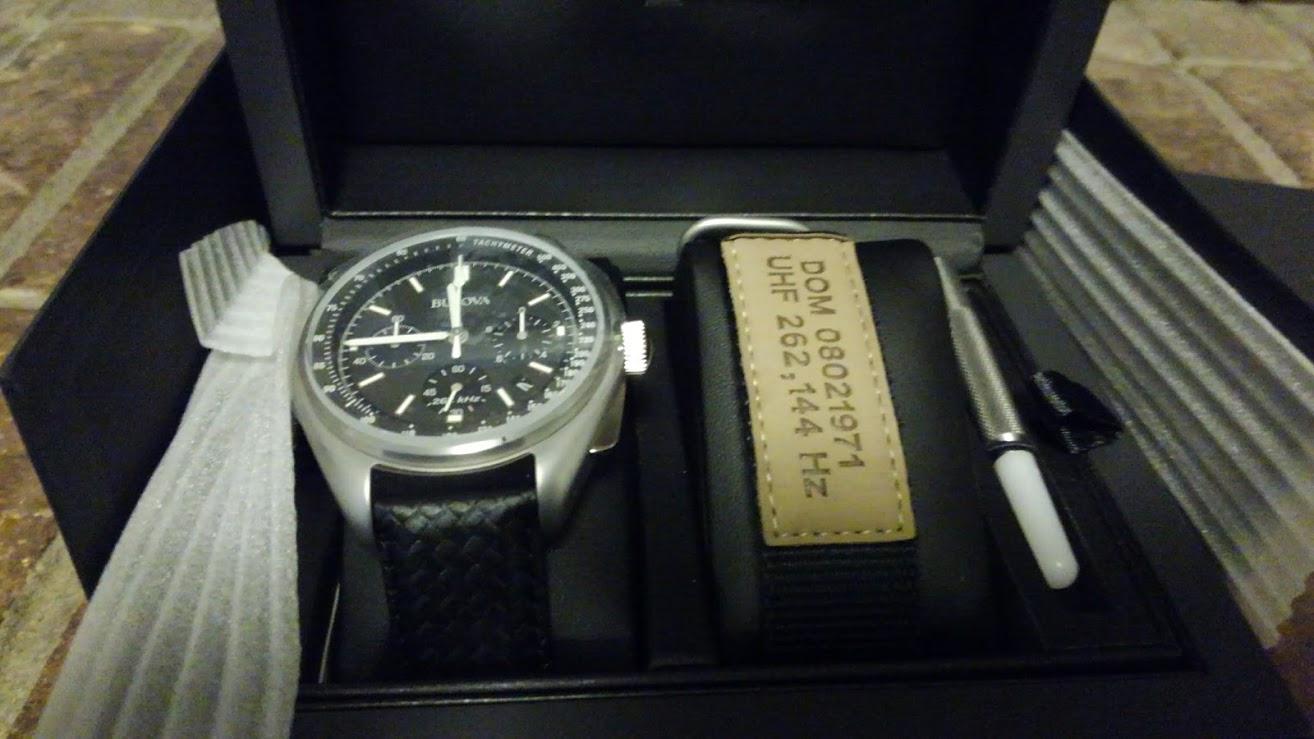 Bulova Men's Archive Series Lunar Pilot 6-Hand Chronograph High Performance Quartz Stainless Steel and Black Nylon Strap Watch Set, Sapphire Crystal Style: 96B251 customer photo 1