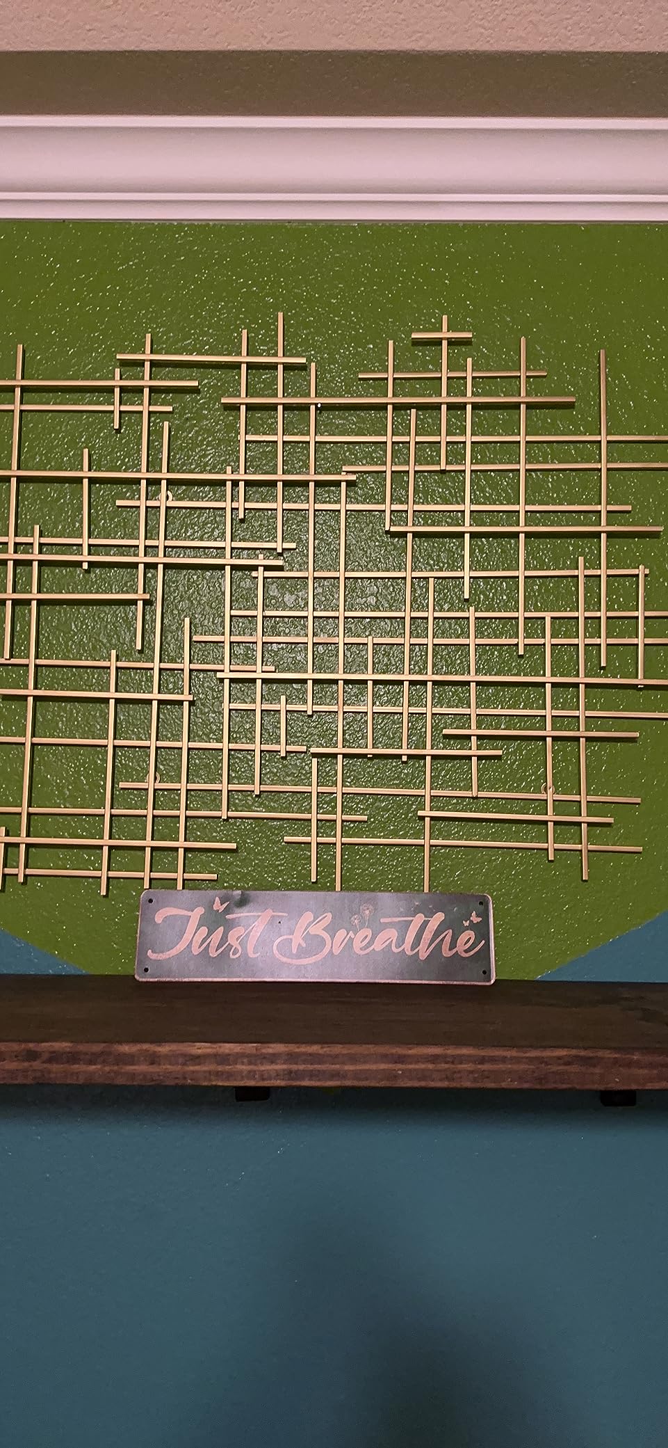 Bellaa Metal Wall Art Cross Geometric Abstract Modern Contemporary 3D Hanging Wrought Iron Minimalist Sculpture customer photo 1