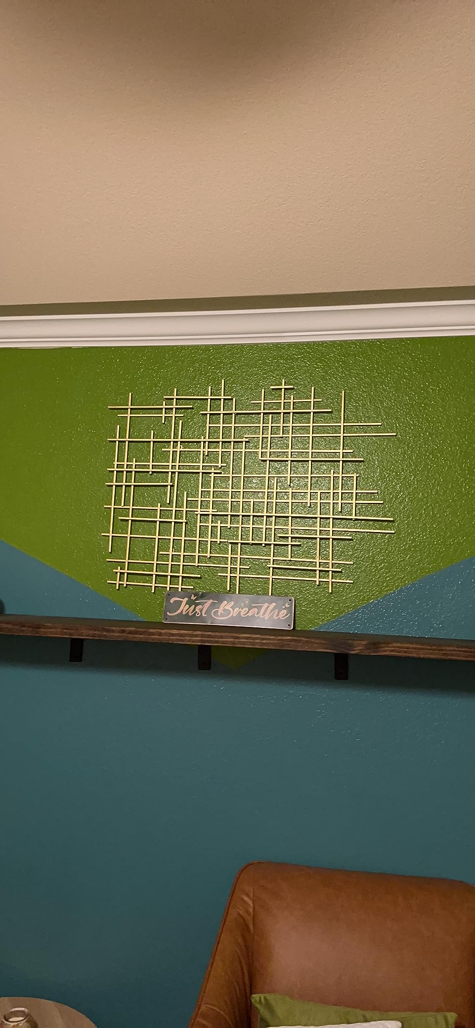 Bellaa Metal Wall Art Cross Geometric Abstract Modern Contemporary 3D Hanging Wrought Iron Minimalist Sculpture customer photo 2