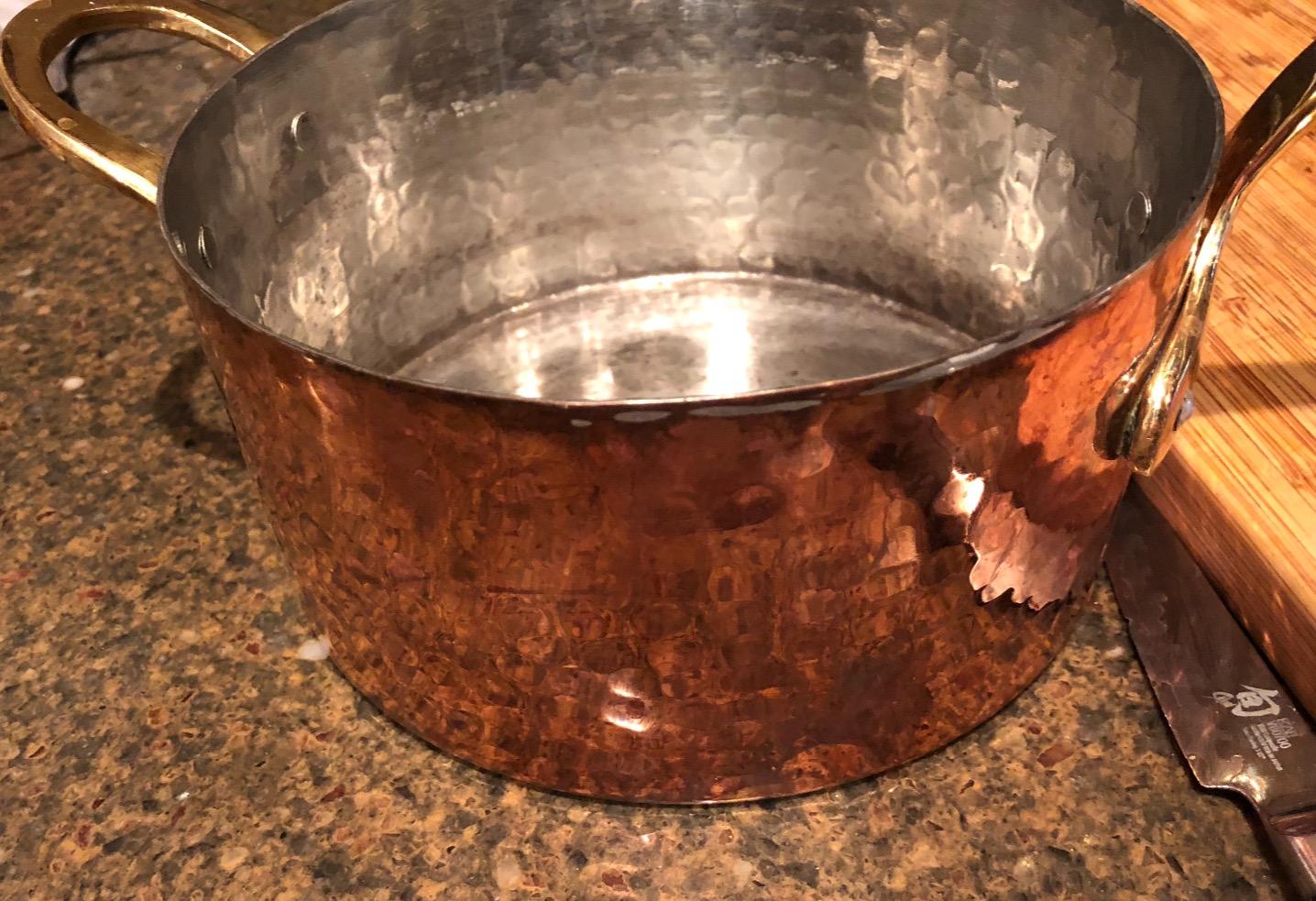 1.2mm Thick Hammered Uncoated Copper Saucepan with Lid & Helper Handle, Food-Safe Tin Lined (1.7-Quart) customer photo 1