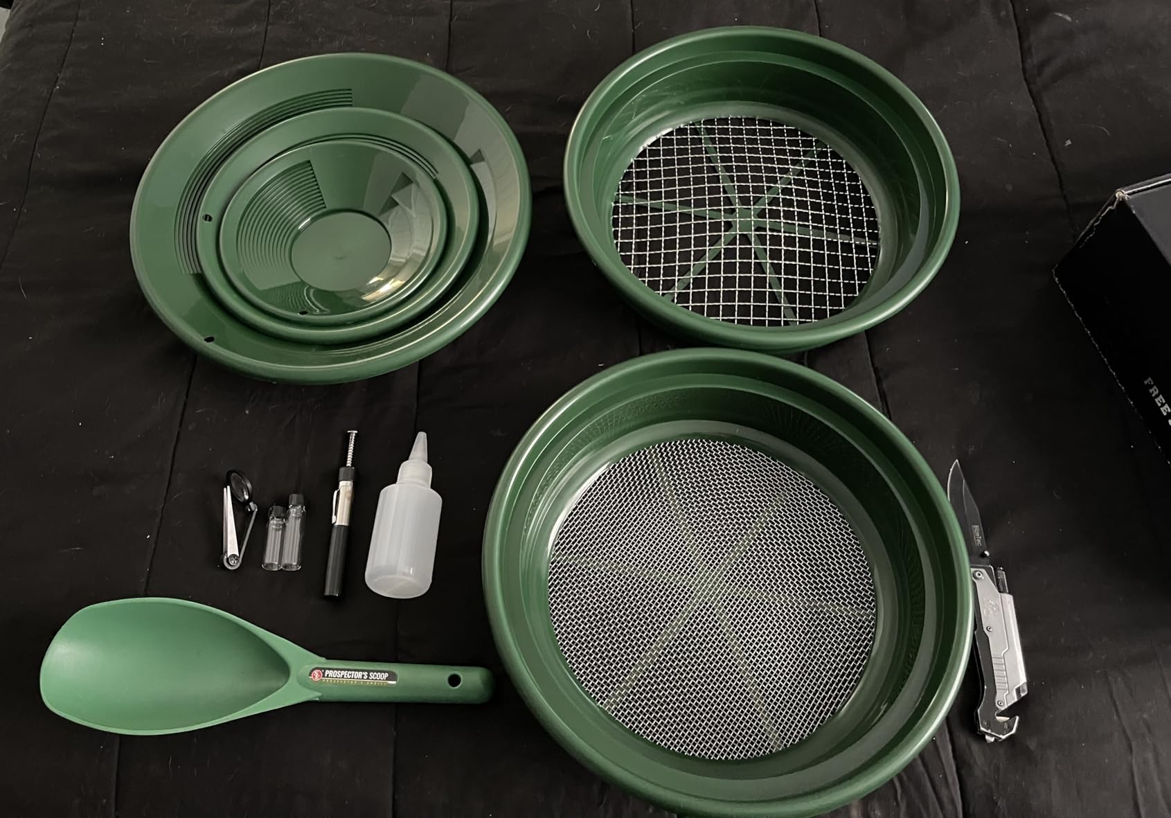 11 pc Prospecting-Mining-Panning Kit- 2- Classifiers 3 Gold Pans,+ More!! customer photo 1