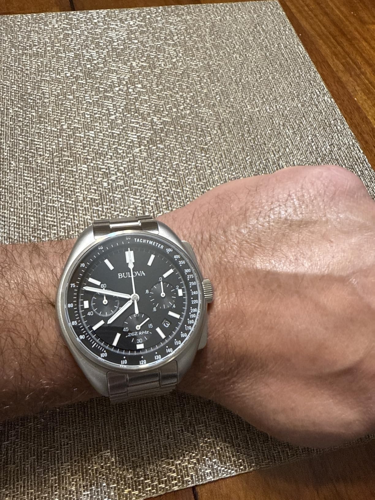 Bulova Men's Archive Series Lunar Pilot 6-Hand Chronograph High Performance Quartz Stainless Steel, Sapphire Crystal Style: 96B258 customer photo 1