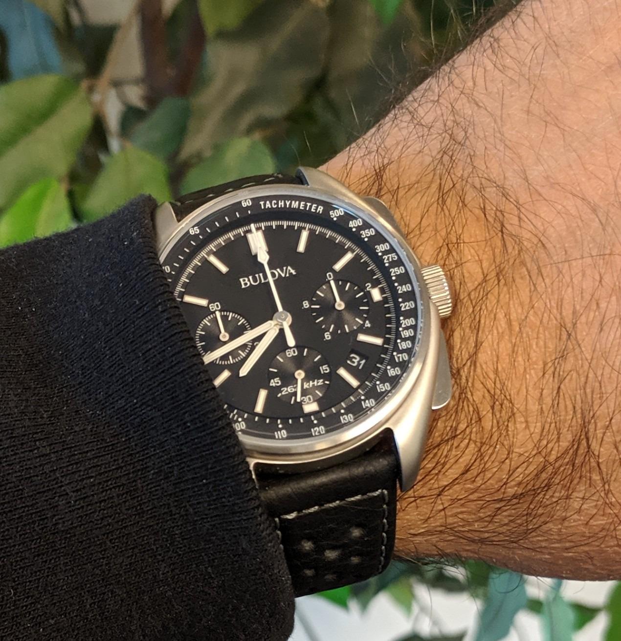 Bulova Men's Archive Series Lunar Pilot 6-Hand Chronograph High Performance Quartz Stainless Steel, Sapphire Crystal Style: 96B258 customer photo 2