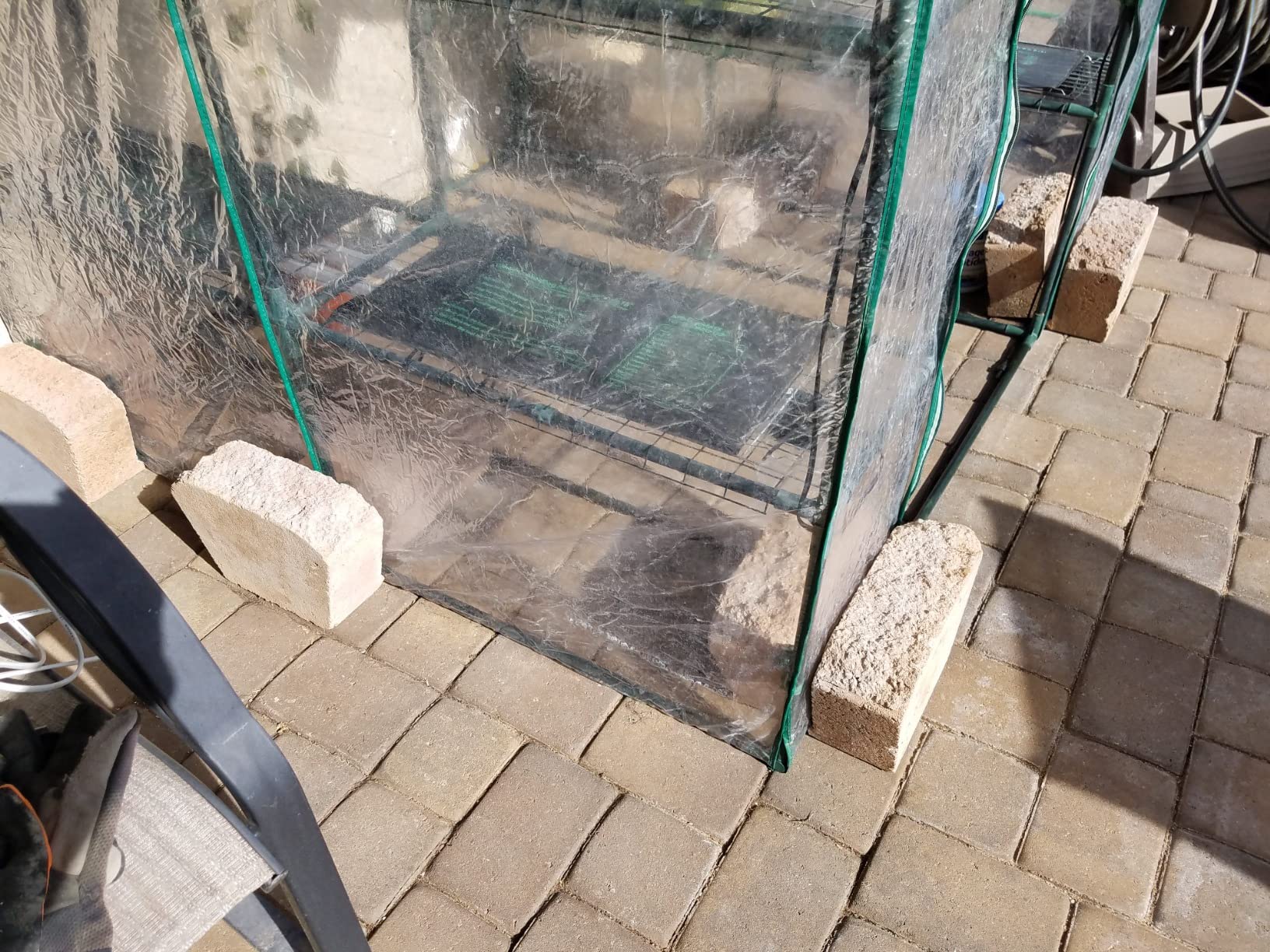 Greenhouse - Walk in Greenhouse with 8 Sturdy Shelves and PVC Cover for Indoor or Outdoor Use - 56 x 56 x 76-Inch Green House by Pure Garden customer photo 1