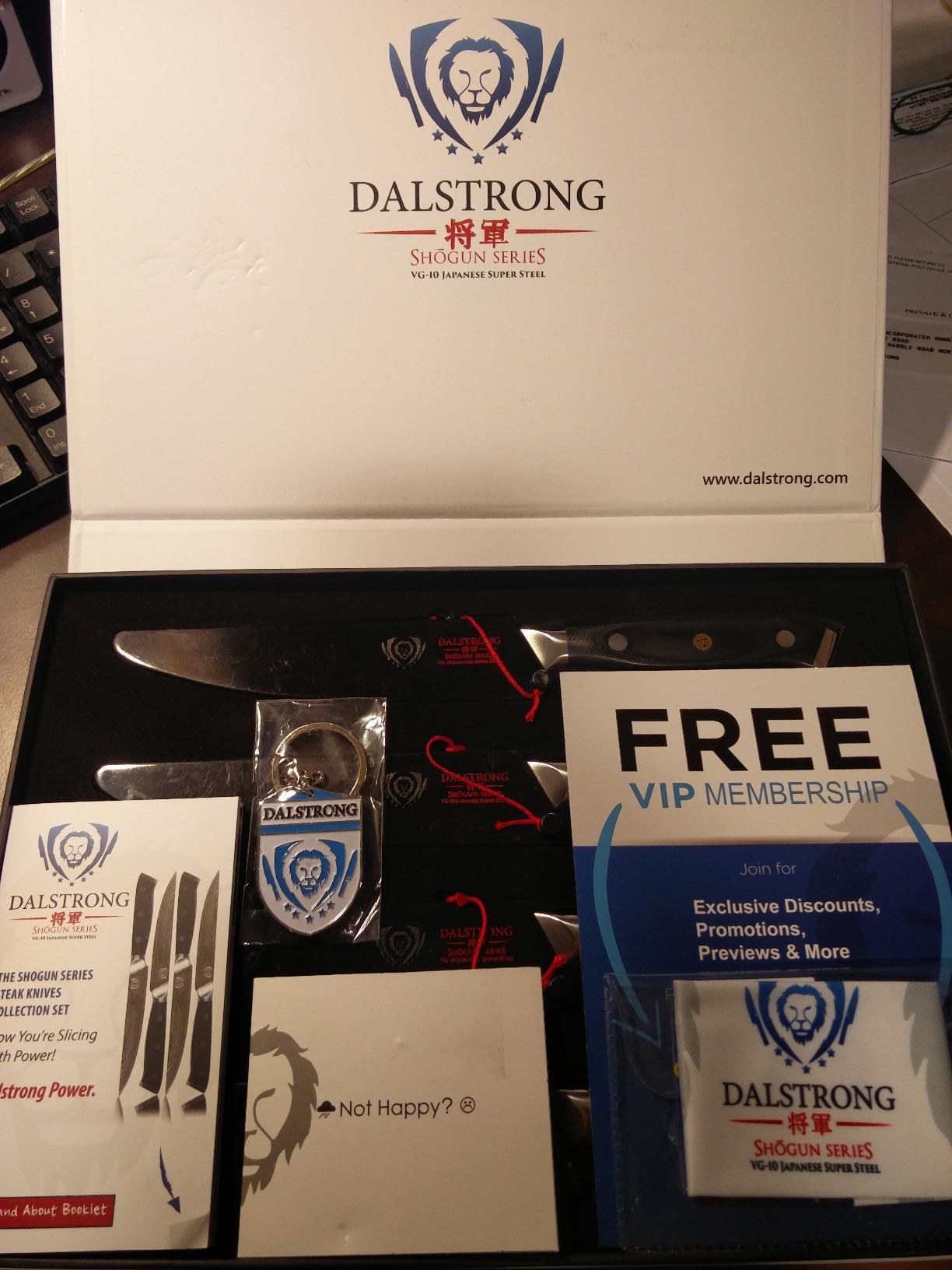 Dalstrong Non Serrated Steak Knives Set of 4-5 inch Straight Blade Steak Knife Set - Sheaths - AUS-10V Japanese Steel - Black G10 Handle - Shogun Series Elite - Dinner Set Cuchillos para Carne customer photo 2