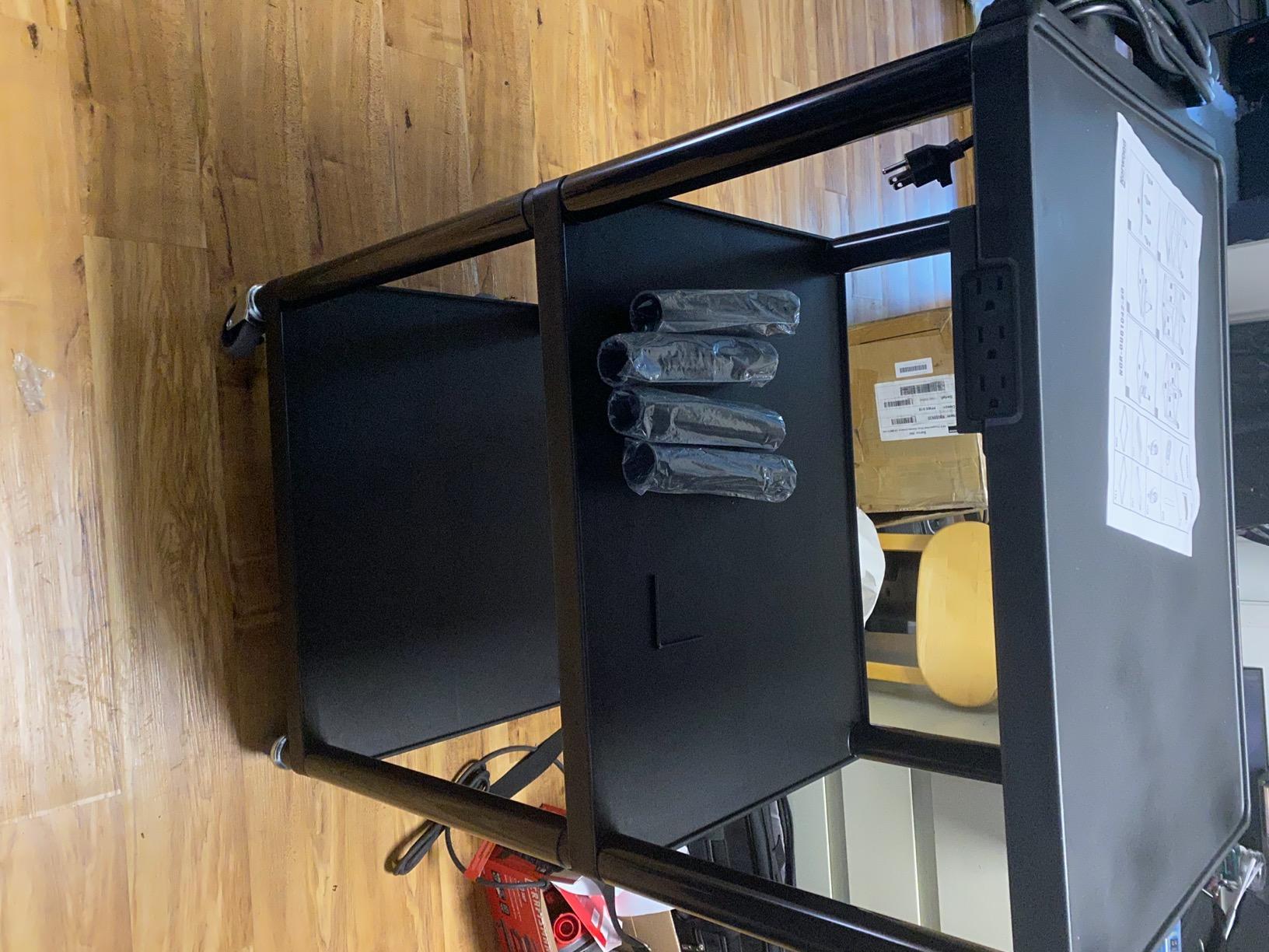 Norwood Commercial Furniture Mobile Utility AV Cart with Power Strip and Casters, Rolling Presentation and Media Cart on Wheels, Black customer photo 1
