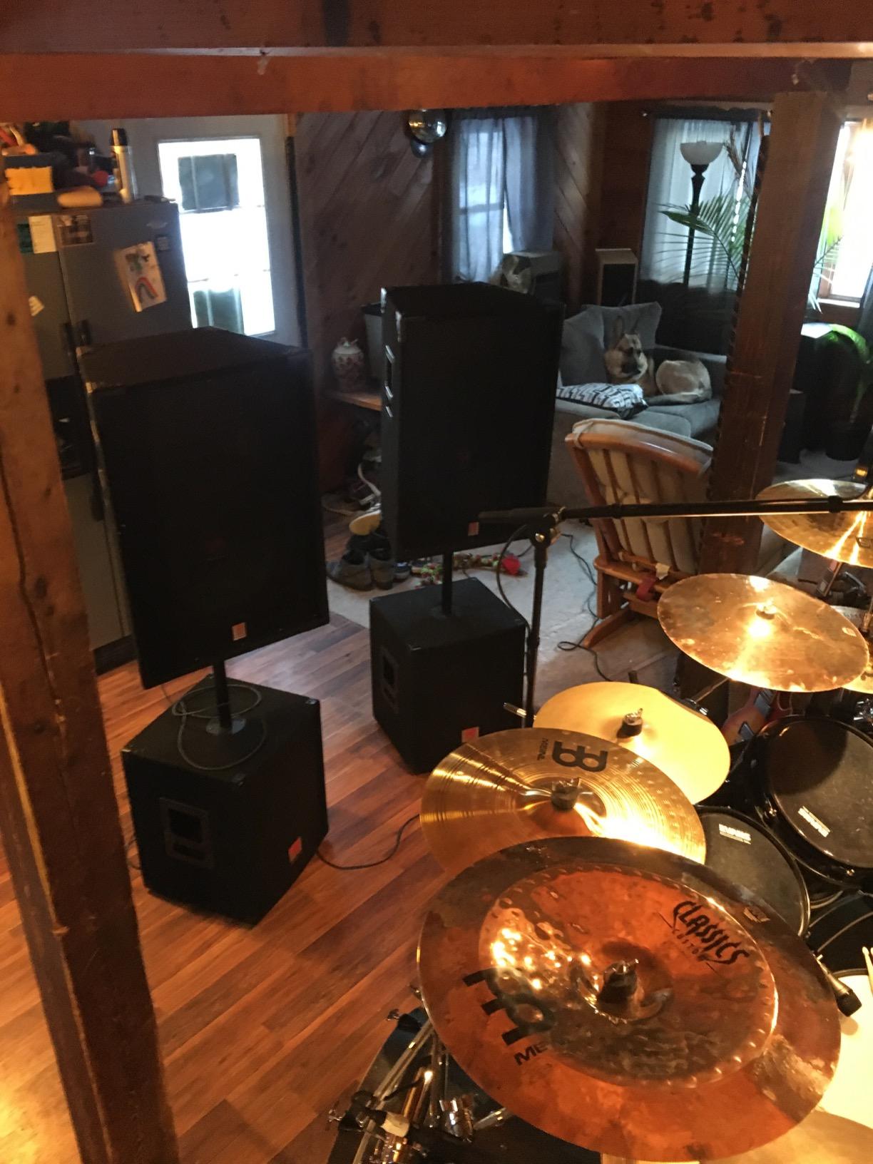 Rockville RSG15 Bundle: (2) 15-in 3-Way 1500-Watt 8-Ohm Passive DJ PA Speakers, (2) SBG1158 15-in 800-Watt Subwoofers with Cabinets, (2) RSP20 20-in Steel Mounting Poles for Speaker Setup, 6-Items customer photo 1