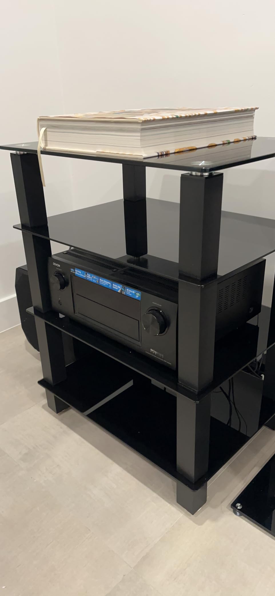 FITUEYES 4-Tier Media Stand Audio/Video Component Cabinet with Glass Shelf for/Apple Tv/Xbox One/ps4 AS406002GB customer photo 2