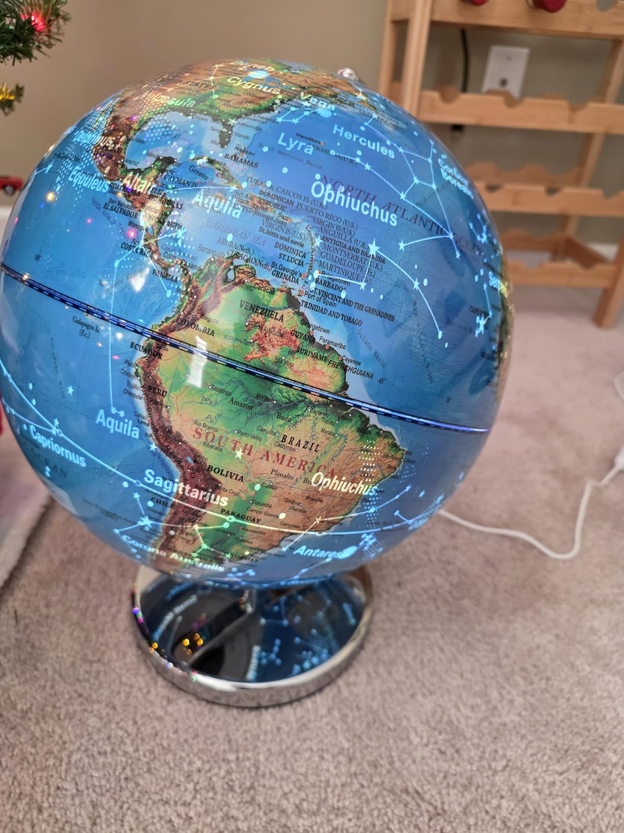 World Globe with Illuminated Constellations - 13
