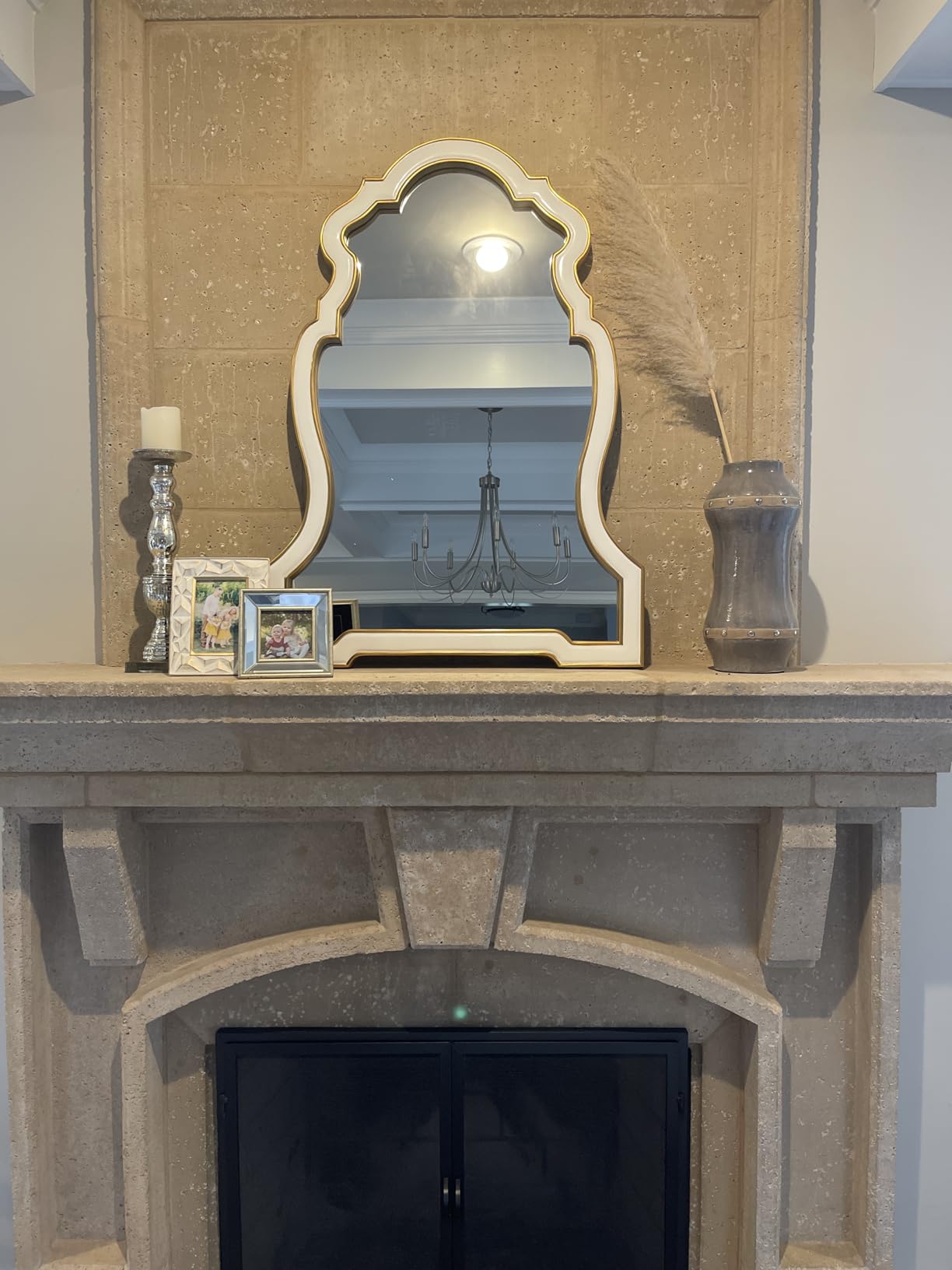 Cleopatra Rectangular White Mirror, Home Art Decorative Mirror Perfect Focal Point for Entryway, Bathroom, Bedroom or Any Room in Your Home customer photo 1