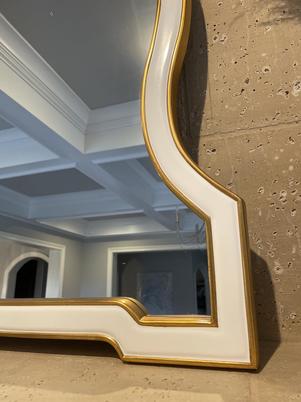 Cleopatra Rectangular White Mirror, Home Art Decorative Mirror Perfect Focal Point for Entryway, Bathroom, Bedroom or Any Room in Your Home customer photo 2