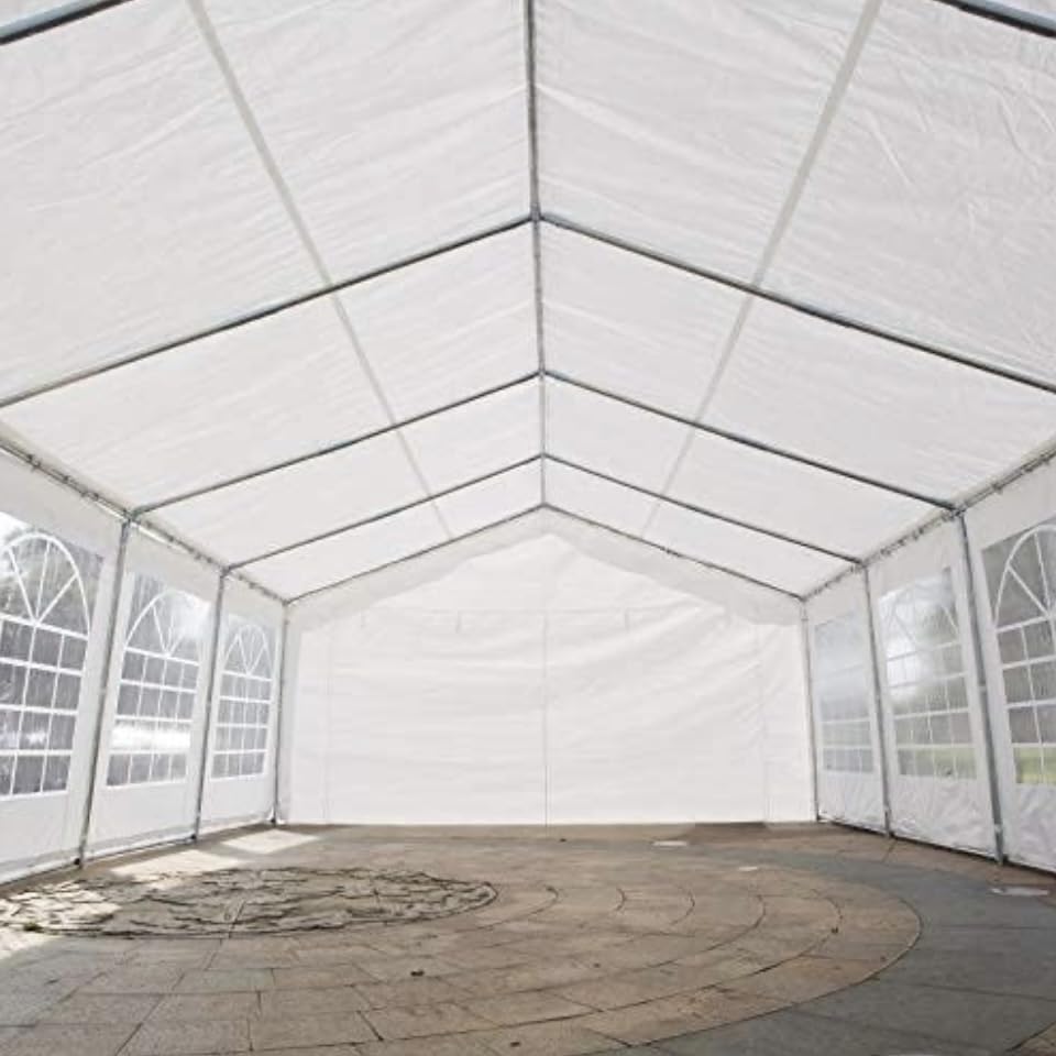 Outsunny 20 x 40 ft Heavy Duty Party Tent Outdoor Gazebo Wedding Tent Event Shelter Carport BBQ with Removable Sidewalls & Windows, Outside Waterproof Canopy for Parties, White customer photo 1
