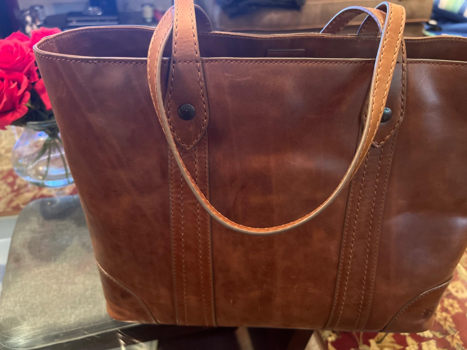 Frye Women's Melissa Shopper Tote Bag, Stylist Large Handbag with Adjustable Strap & Pockets customer photo 1