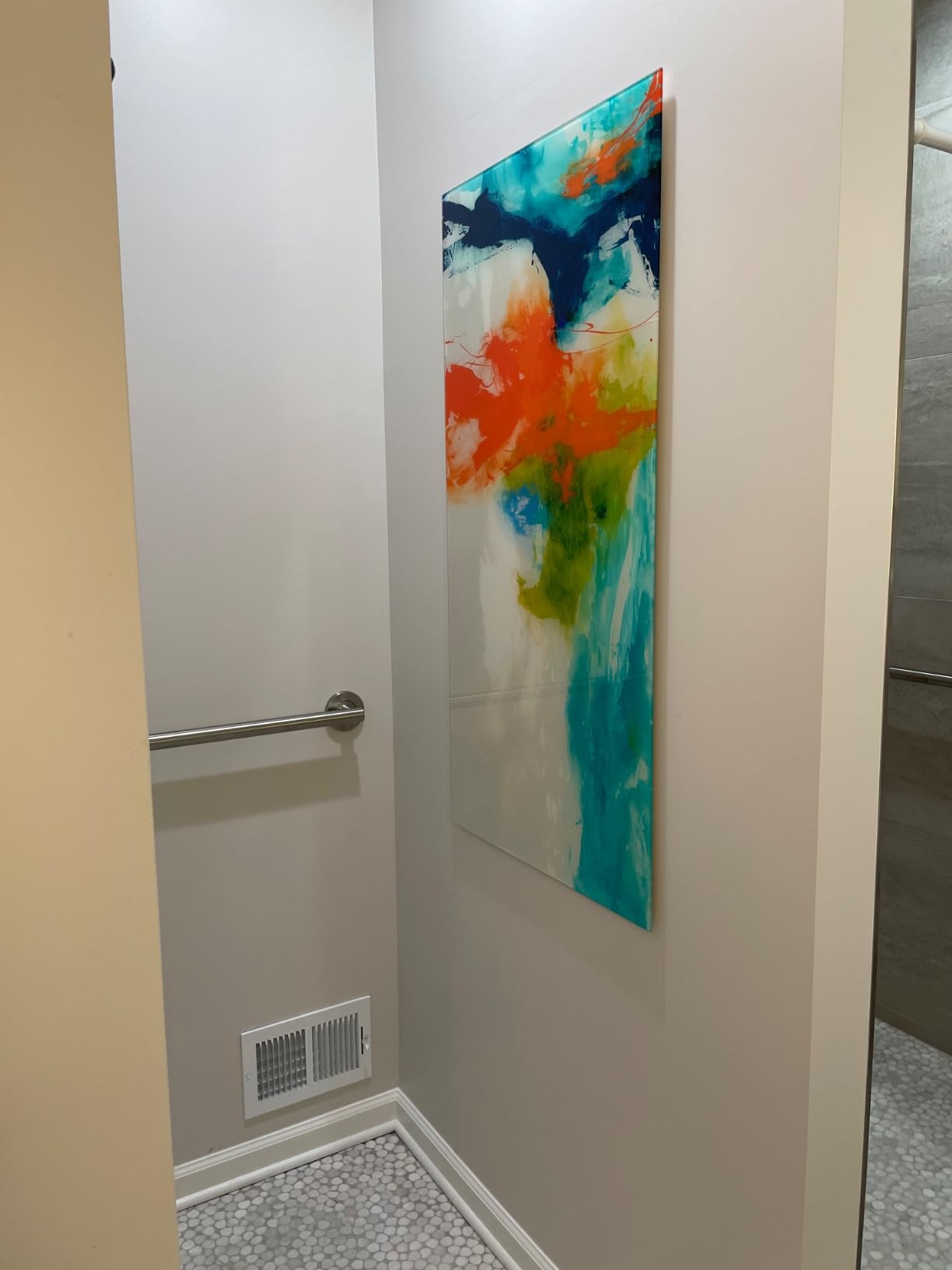 Empire Art Direct Tidal Abstract 2 Frameless Free Floating Tempered Glass Panel Graphic Wall Art, 48