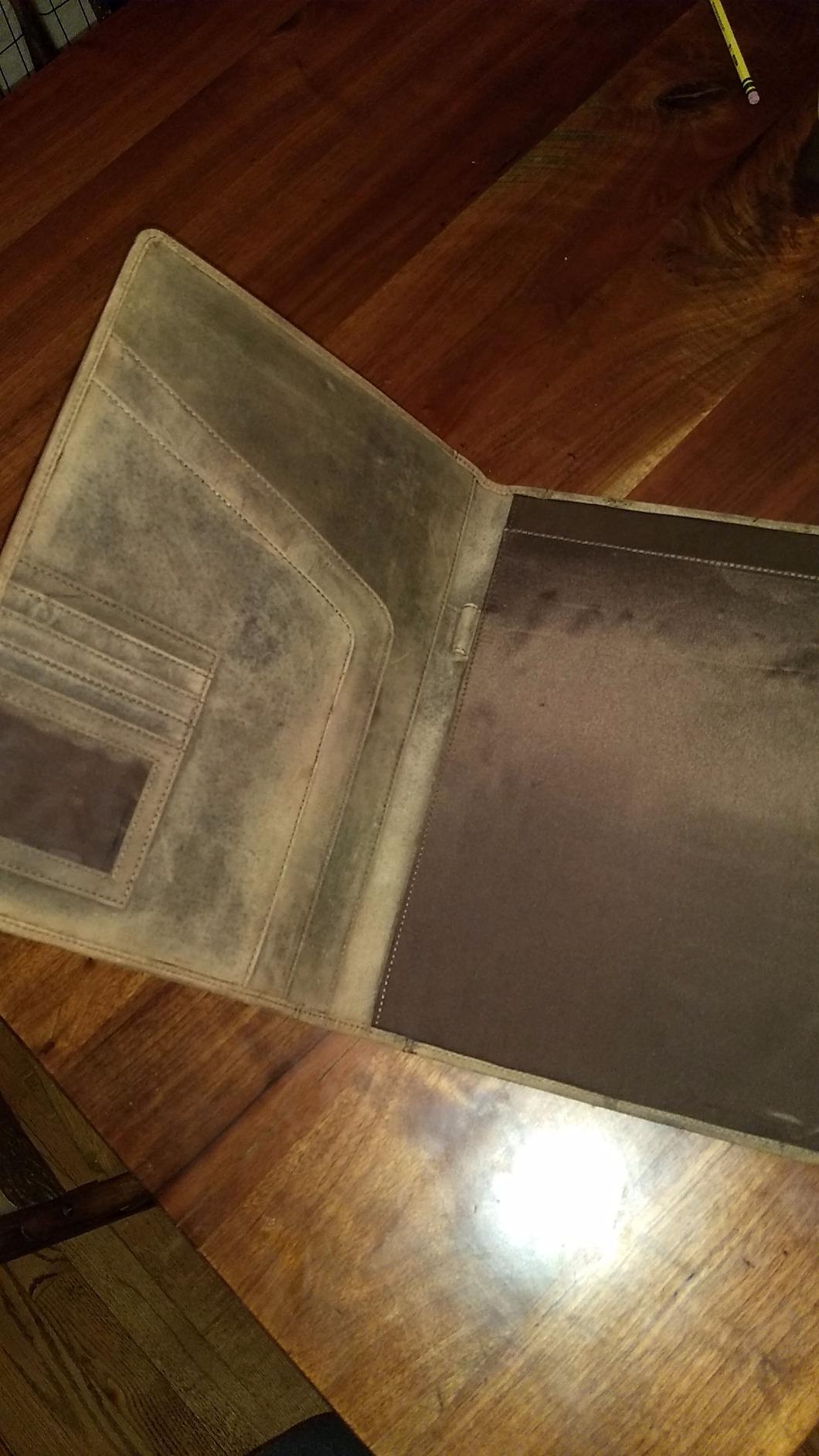 KomalC Leather Portfolio Folder with Luxury Pen and Button Closure | Business Padfolio for Professionals | Vintage Organizer with Legal Pad Holder & Card Slots (Distressed Tan) customer photo 1