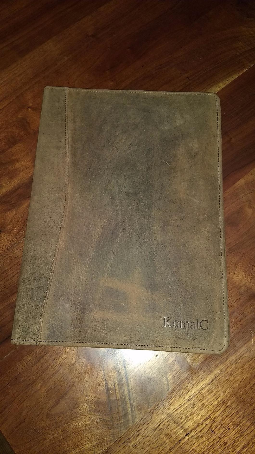 KomalC Leather Portfolio Folder with Luxury Pen and Button Closure | Business Padfolio for Professionals | Vintage Organizer with Legal Pad Holder & Card Slots (Distressed Tan) customer photo 2