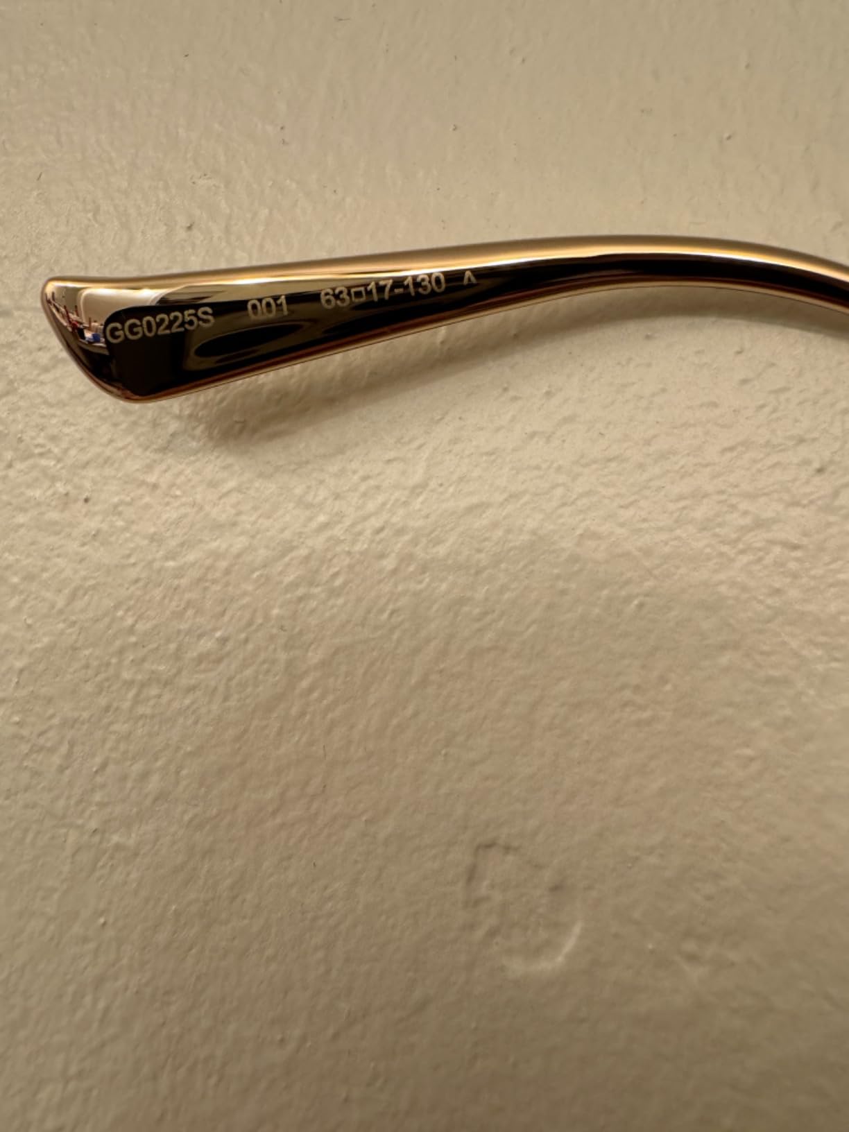 Gucci GG0225S-001 Gold Metal Aviator Sunglasses 63mm customer photo 1