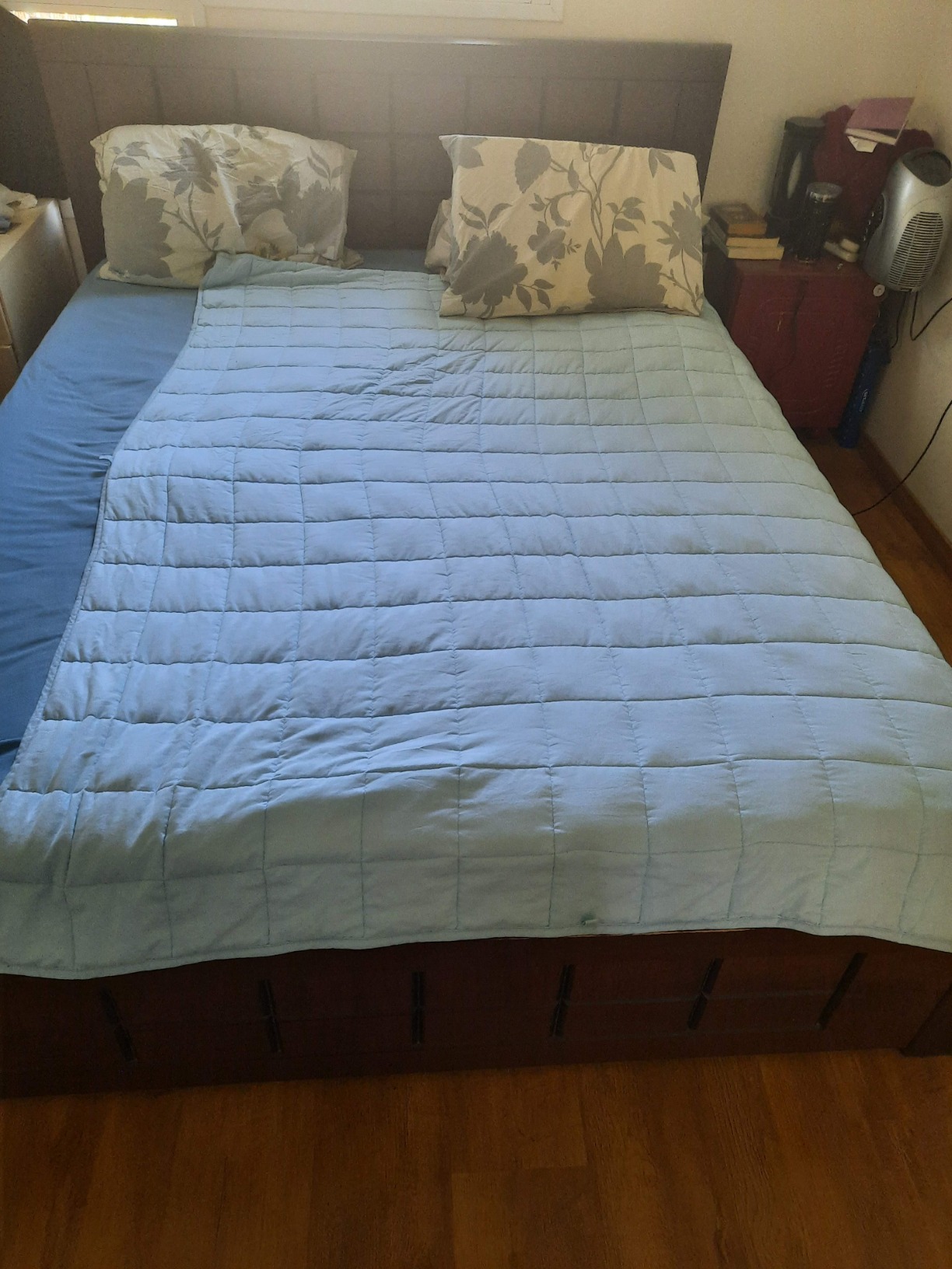 YnM Weighted Blanket,Heavy 100 Percent Oeko-Tex Certified Cotton Material(Dark Grey, 80''x87'' 30lbs), Two Persons(140~240lb) Sharing Use on Queen/King Bed | A Duvet Included customer photo 2