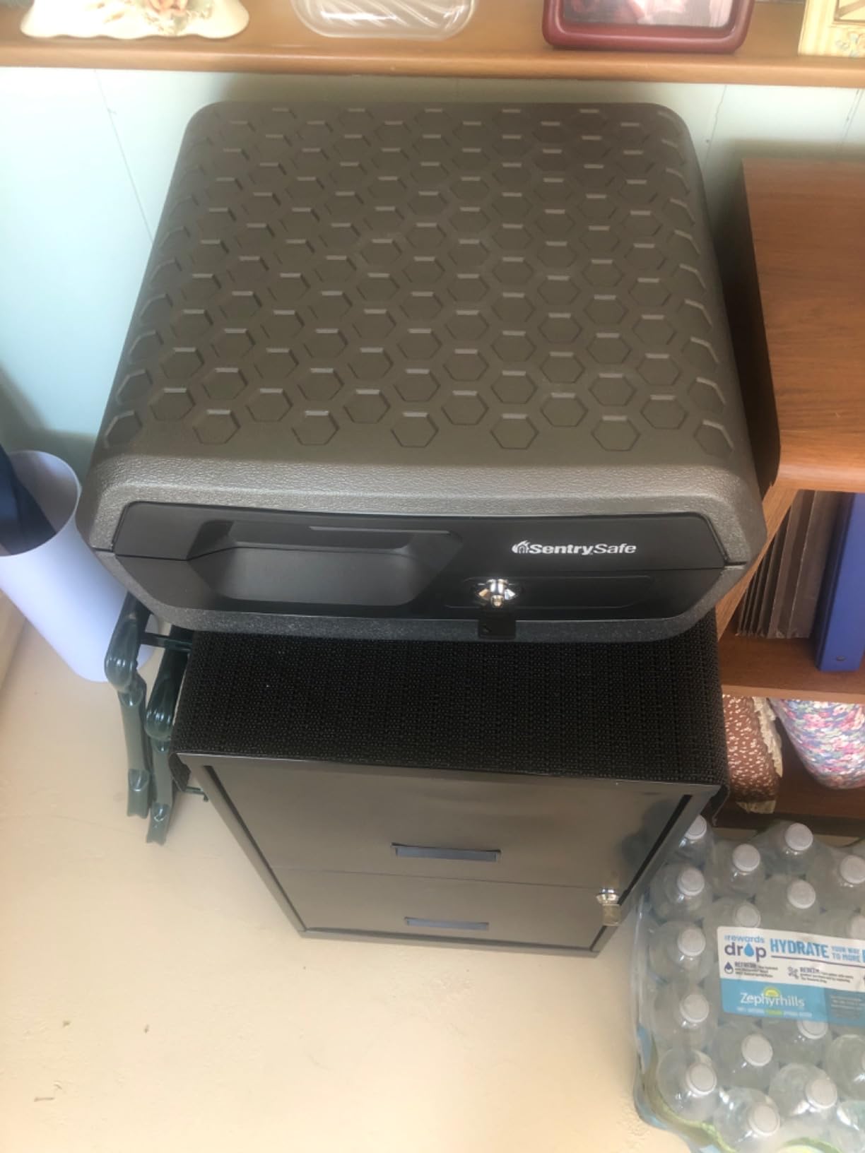 SentrySafe Fireproof and Waterproof Lock Box with Digital Keypad Lock, Shelf Safe for Documents, Jewelry, 0.36 Cubic Feet, 7.6 x 16.5 x 14.8 Inches, CHW30300 customer photo 1