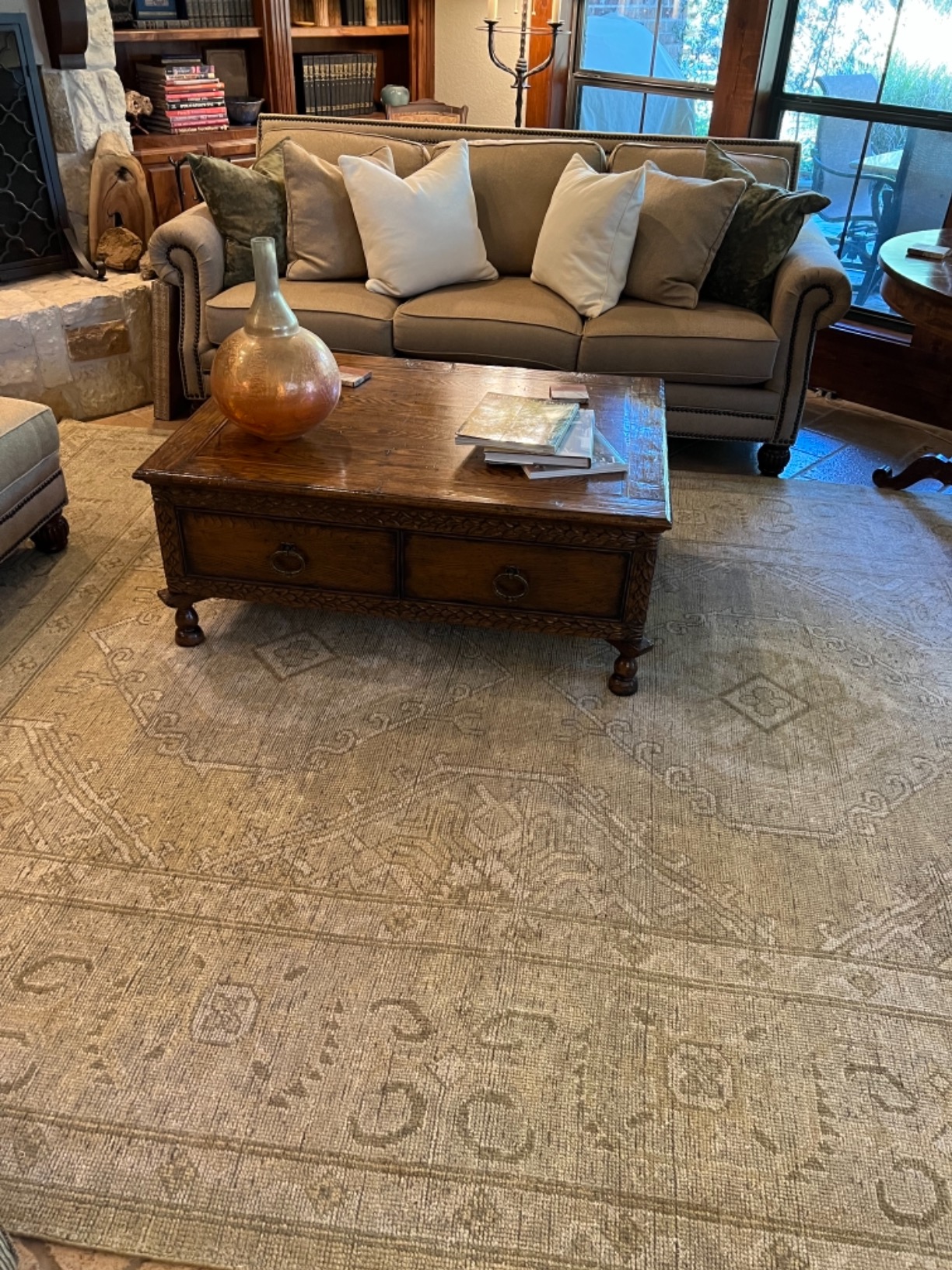SAFAVIEH Izmir Collection Area Rug - 6' x 9', Gold & Grey, Hand-Knotted Traditional New Zealand Wool customer photo 2