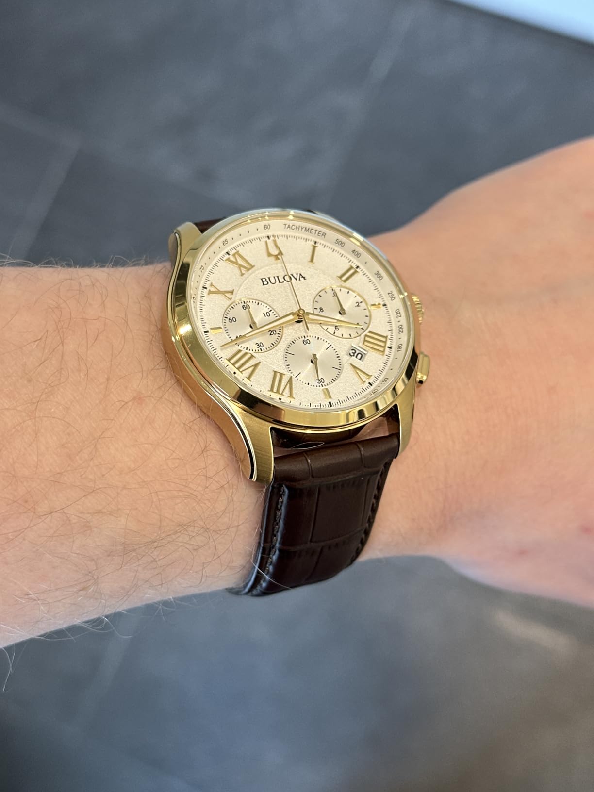 Bulova Men's Classic Wilton Brown Leather Strap Watch 46.5mm - 97B169 customer photo 2