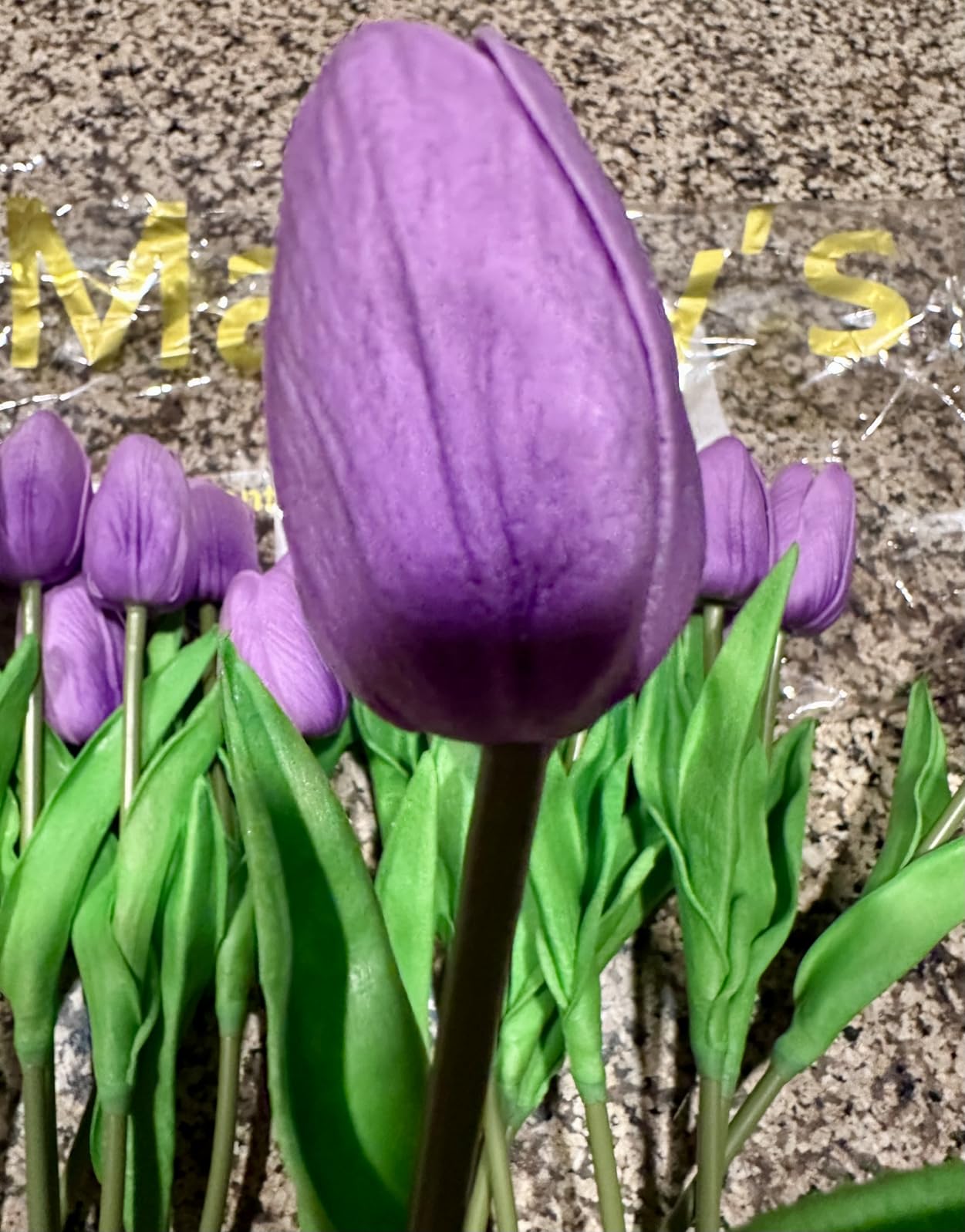 Mandy's White Artificial Tulips Flowers Centerpiece, 13.5