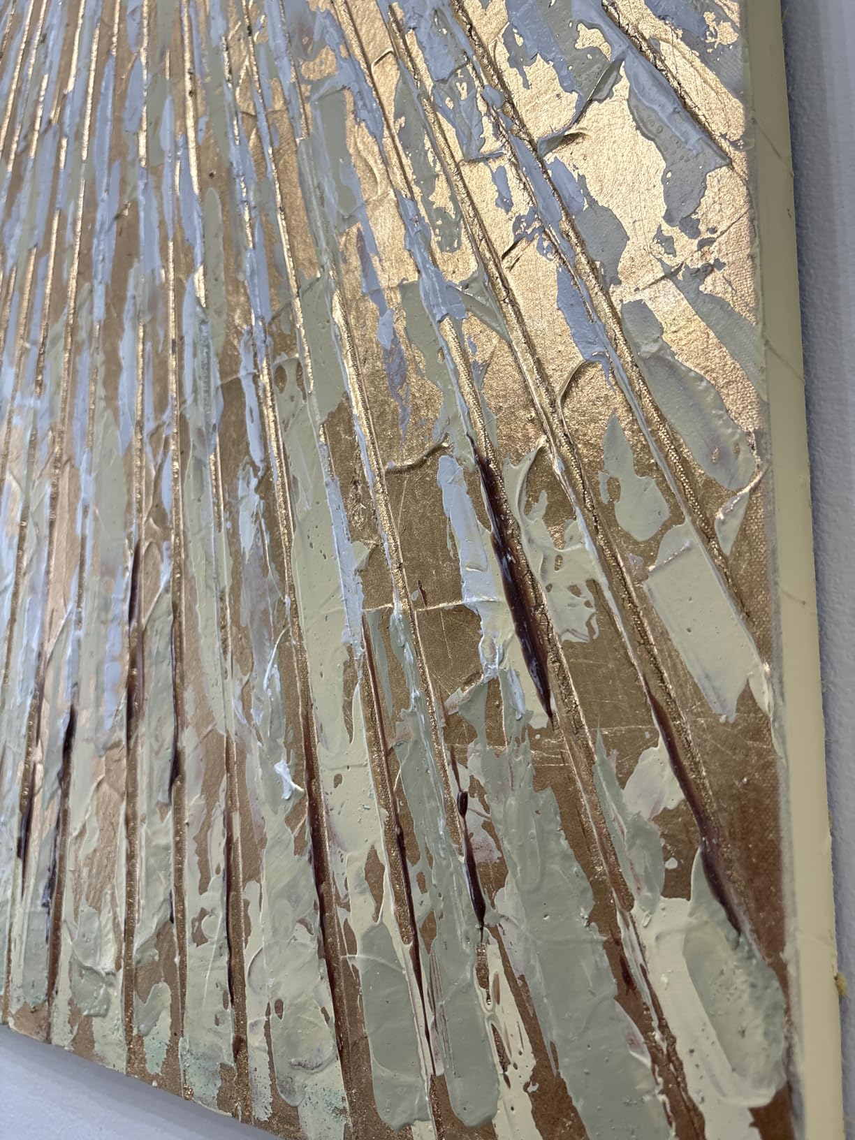 Empire Art Direct Gold Wall Art Textured Hand Painted Canvas by Martin Edwards, Triptych, 48