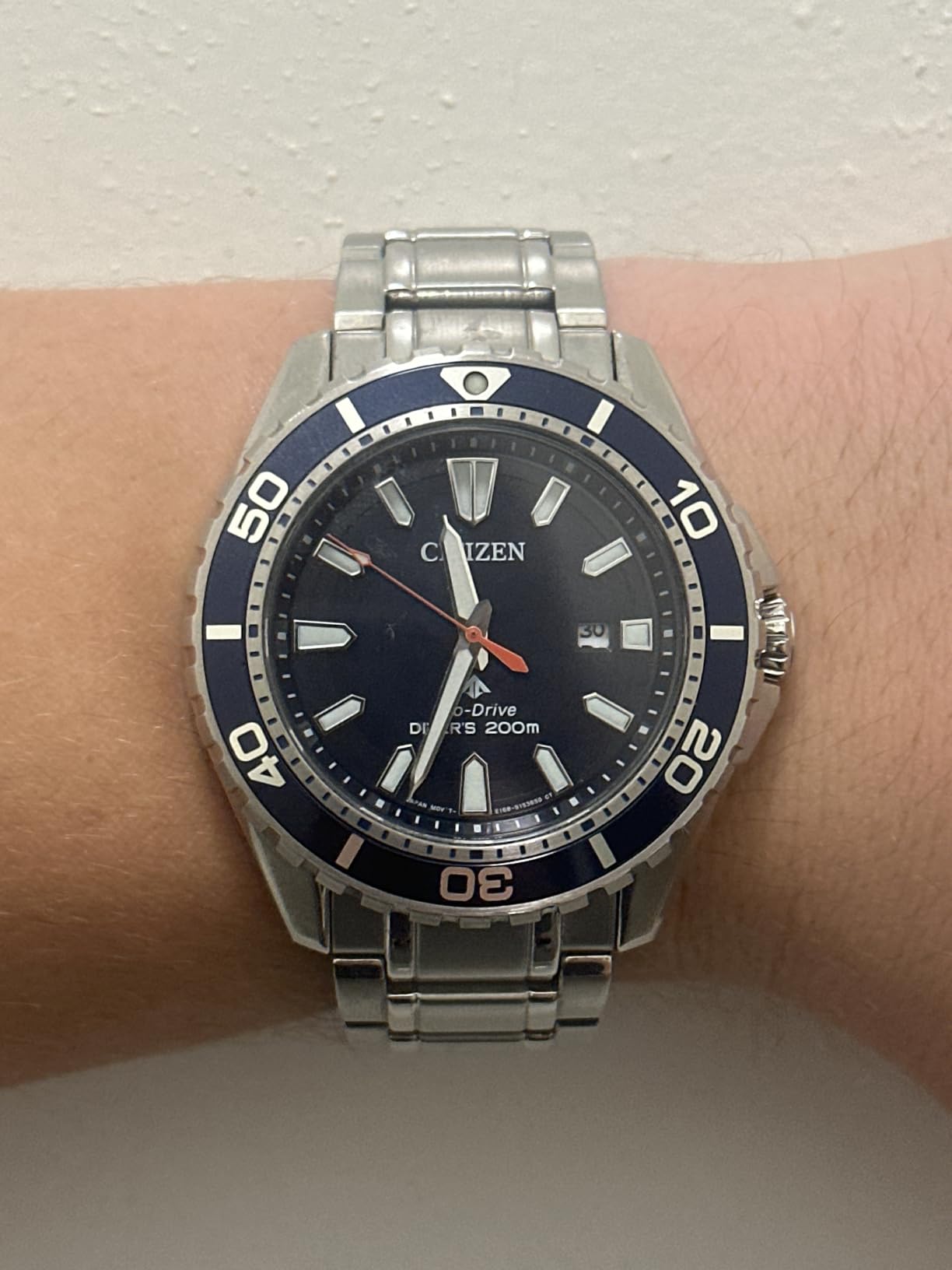 Citizen Men's Promaster Sea Eco-Drive Titanium Watch, 3-Hand Date, One-Way Rotating Bezel, ISO Compliant, Luminous Hands and Markers customer photo 1