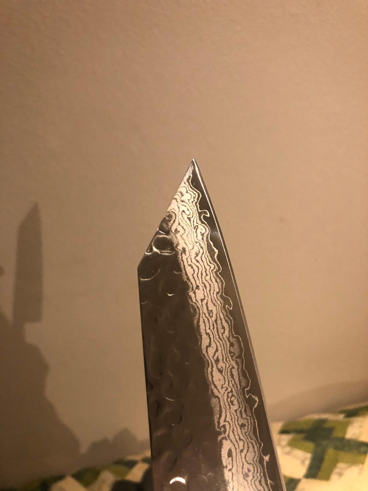 VG10 Hammered Damascus Kiritsuke Sword Tip Multipurpose Chef Knife customer photo 1