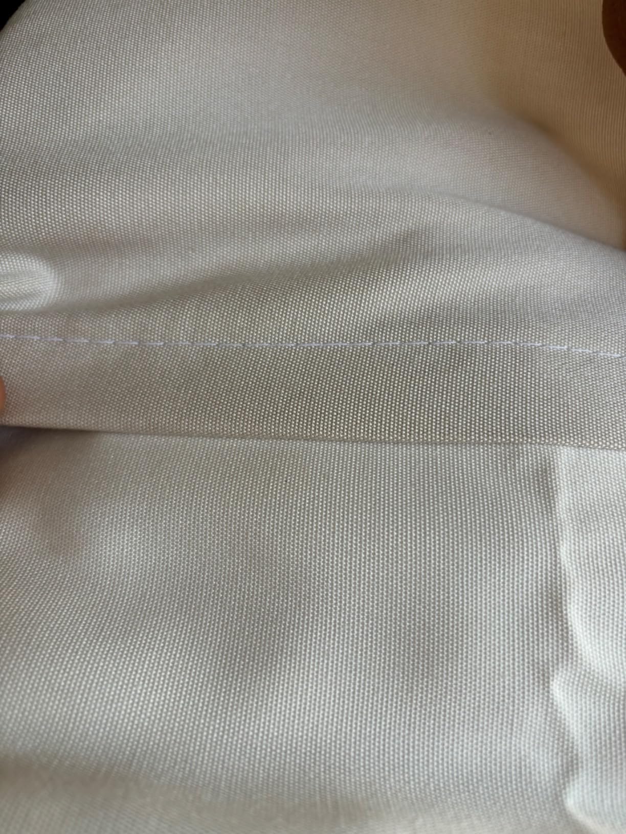 Sunbrella Canvas Natural Outdoor Curtain with Nickel Grommets 50 in. Wide x 108 in. Long customer photo 1