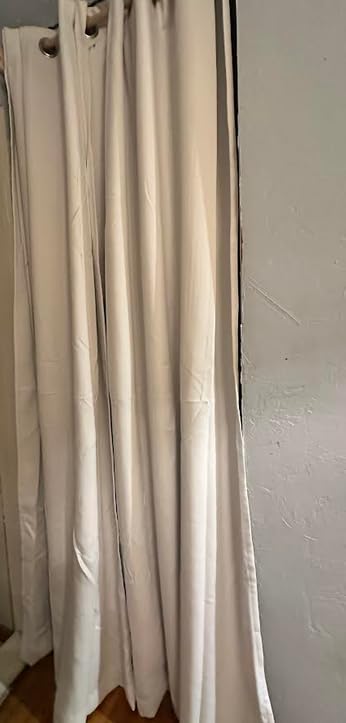 NICETOWN Grey Full Shade Curtain Panels, Pair of Energy Smart & Noise Blocking Out Blackout Drapes for Dining Room Window, Thermal Insulated Guest Room Lined Window Dressing (Gray, 52 x 84 inch) customer photo 2