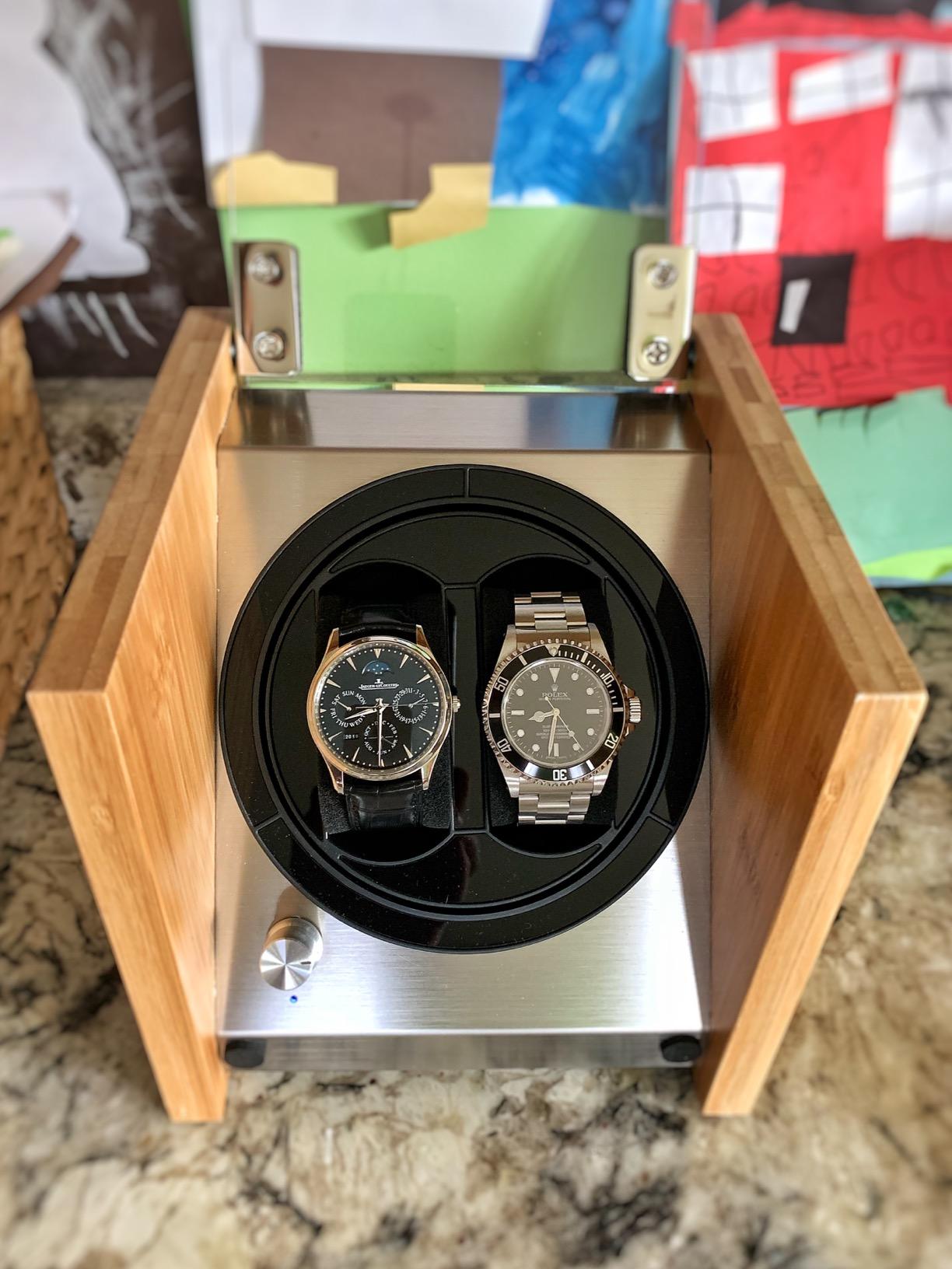 Watch Winder Smith Handcrafted Bamboo Watch Winder for Luxury Automatic Watches, Quiet Japanese Motors, Space-Saving 2-Watch and 4-Watch Capacity Turner Case customer photo 1