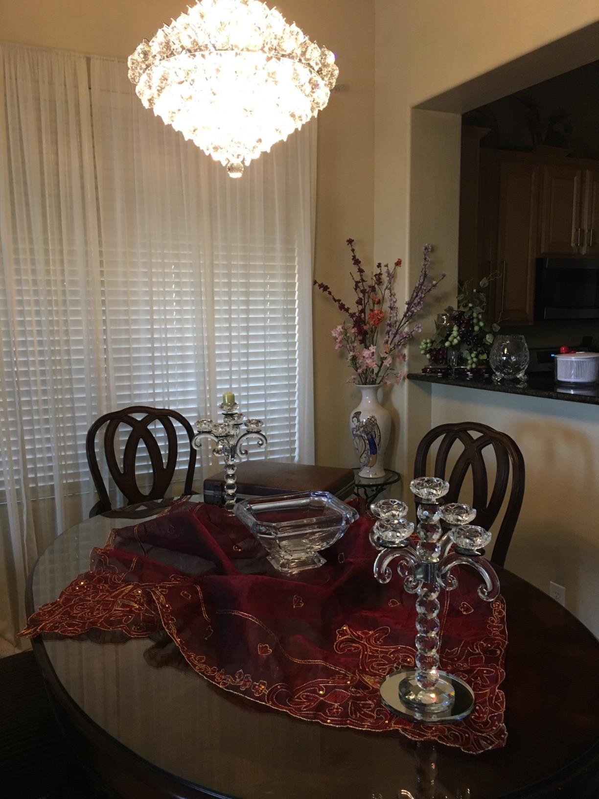 7 Light Crystal Candelabra, 11.4'' Glass Candle Holder, 7 Branch Menorah for Shabbat Christmas Wedding Home Decor Centerpieces customer photo 1