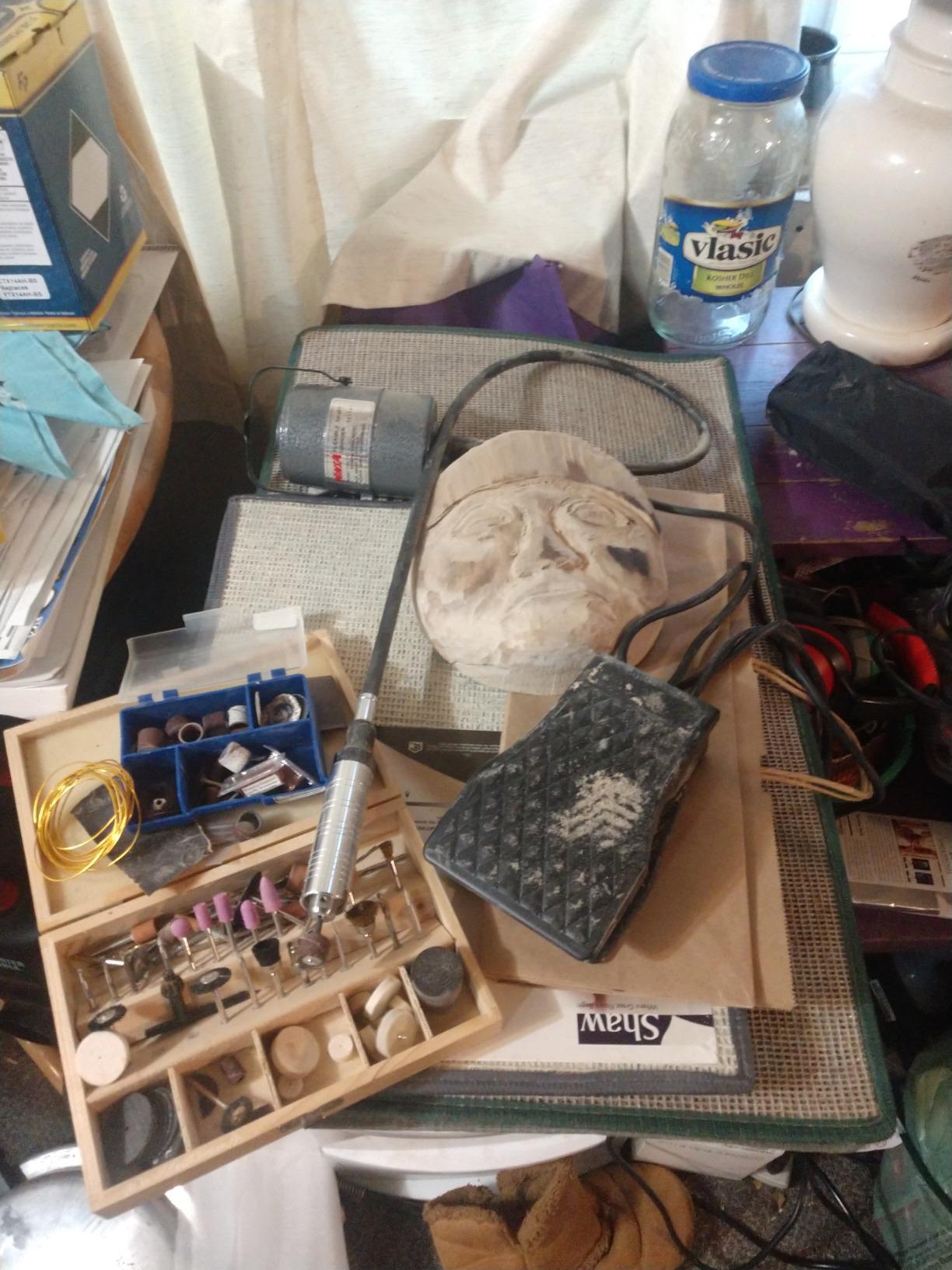 Flex Shaft Grinder Carver Rotary Tool Hanging Carving Multi-function Metalworking Tools, Foot Pedal Control, 30pcs, for carving, buffing, drilling, polishing, sanding, cutting, cleaning customer photo 1