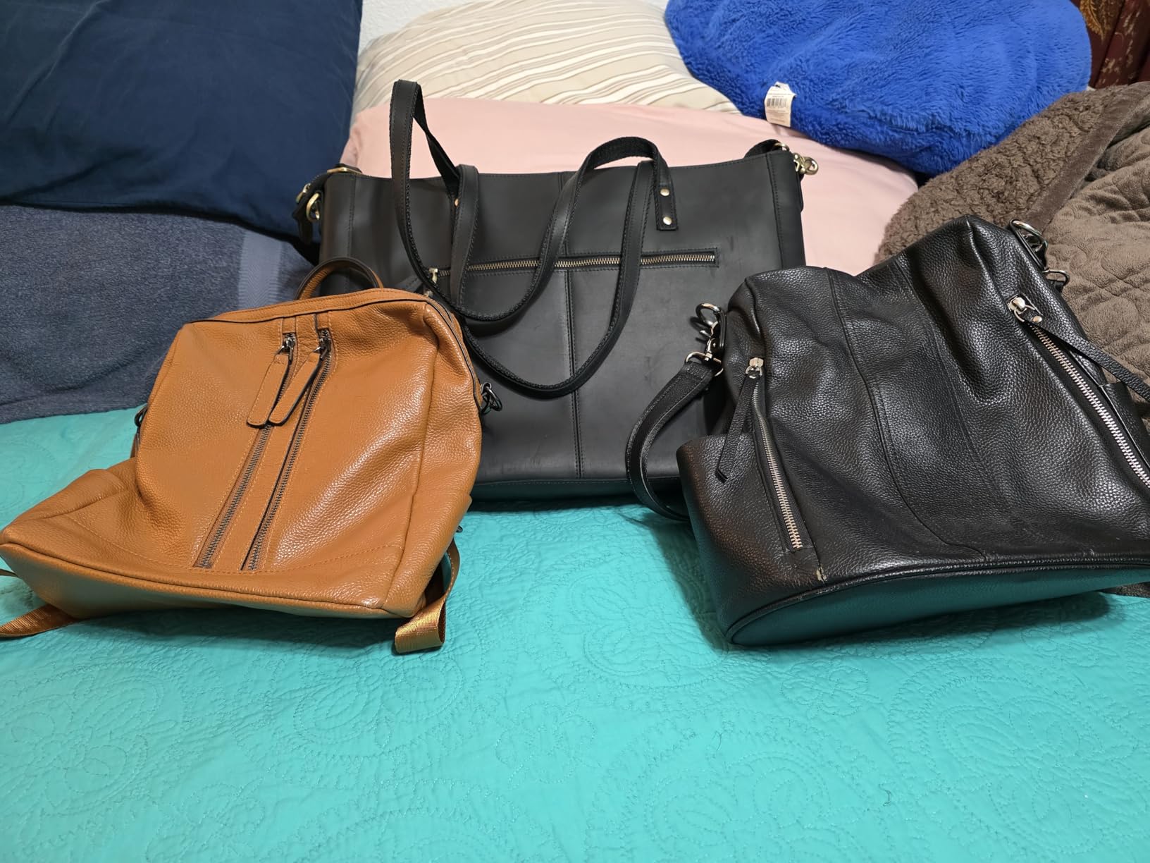 S-ZONE Genuine Leather Shoulder Tote Bag for Women Large Handbag Work Purse customer photo 2