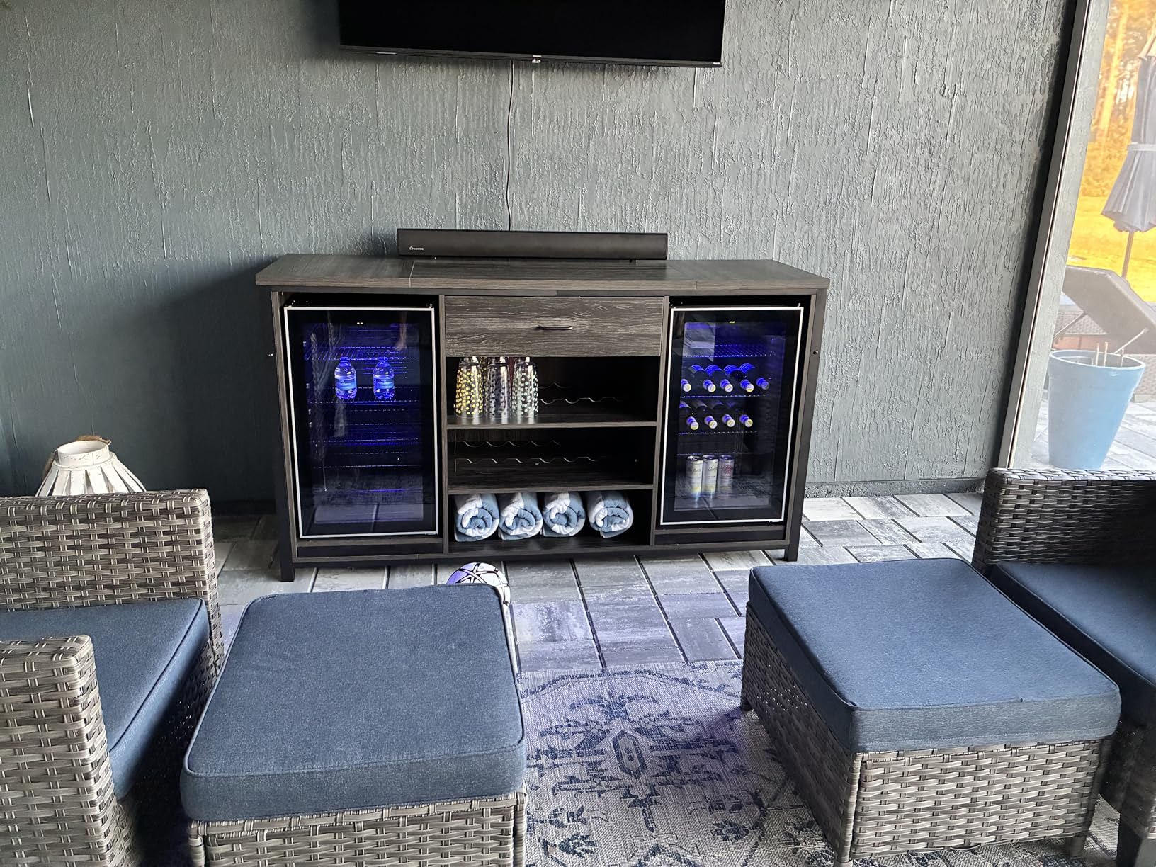 Antarctic Star 26 Bottle 130 Can Wine Cooler/Cabinet Beverage Refrigerator Mini Wine Cellar Beer Soda Clear Glass Door Bar Fridge customer photo 1