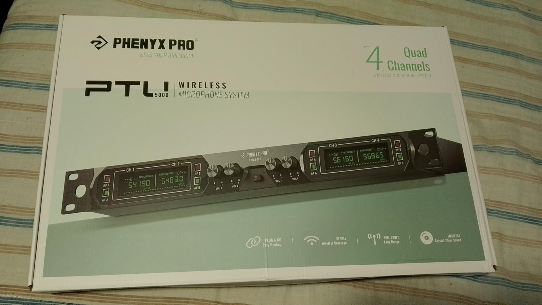 Phenyx Pro Wireless Microphone System, 4-Channel UHF Wireless Mic, Fixed Frequency Metal Cordless Mic with 4 Handheld Dynamic Microphones, 260ft Range, Mics for Singing, Church(PTU-5000-4H) customer photo 2