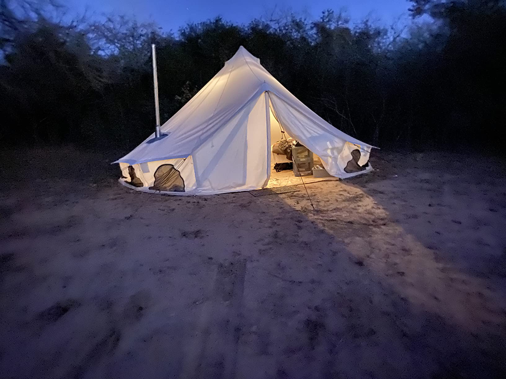 Avalon Canvas Bell Tent - Luxury All Season Tent for Camping & Glamping Made from Premium & Breathable 100% Cotton Canvas w/Stove Jack, Mesh customer photo 1