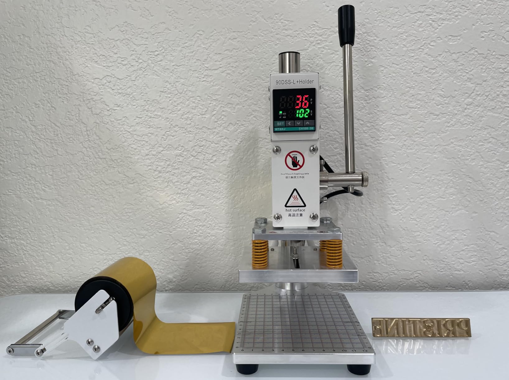 Upgraded Hot Foil Stamping Machine 10x13cm Leather Bronzing Pressure Mark Machine 110V with Full Scale on The Base Plate for PVC Leather PU Paper Logo Embossing customer photo 3