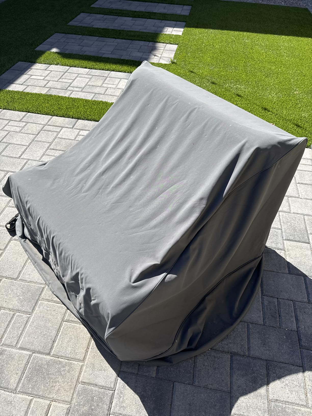 Vailge 2-Seater Heavy Duty Patio Bench Loveseat Cover, 100% Waterproof Outdoor Sofa Cover, Lawn Patio Furniture Covers with Air Vent, Small(Standard), Beige & Brown customer photo 1
