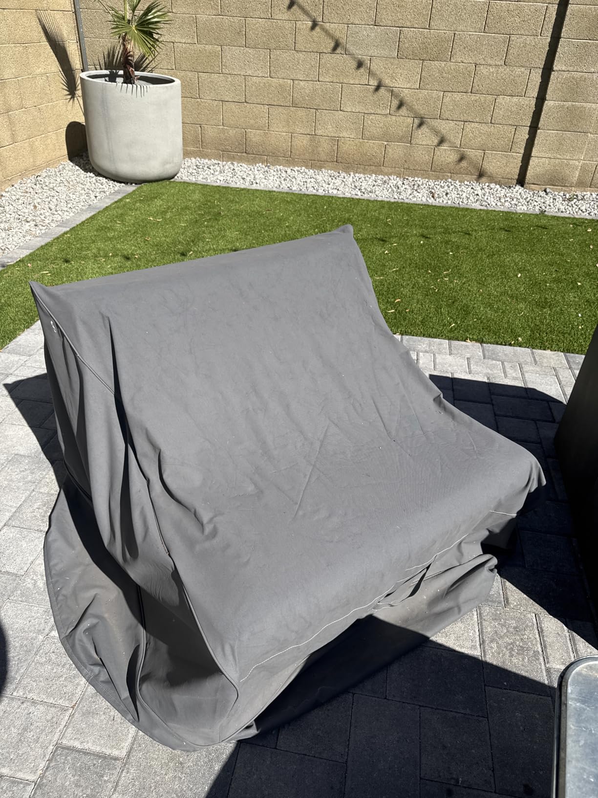 VAILGE Heavy Duty Patio Sofa Cover, 100% Waterproof Outdoor Sofa Cover, Large Lawn Patio Furniture Covers with Air Vent, Large(Standard), Beige & Brown customer photo 2