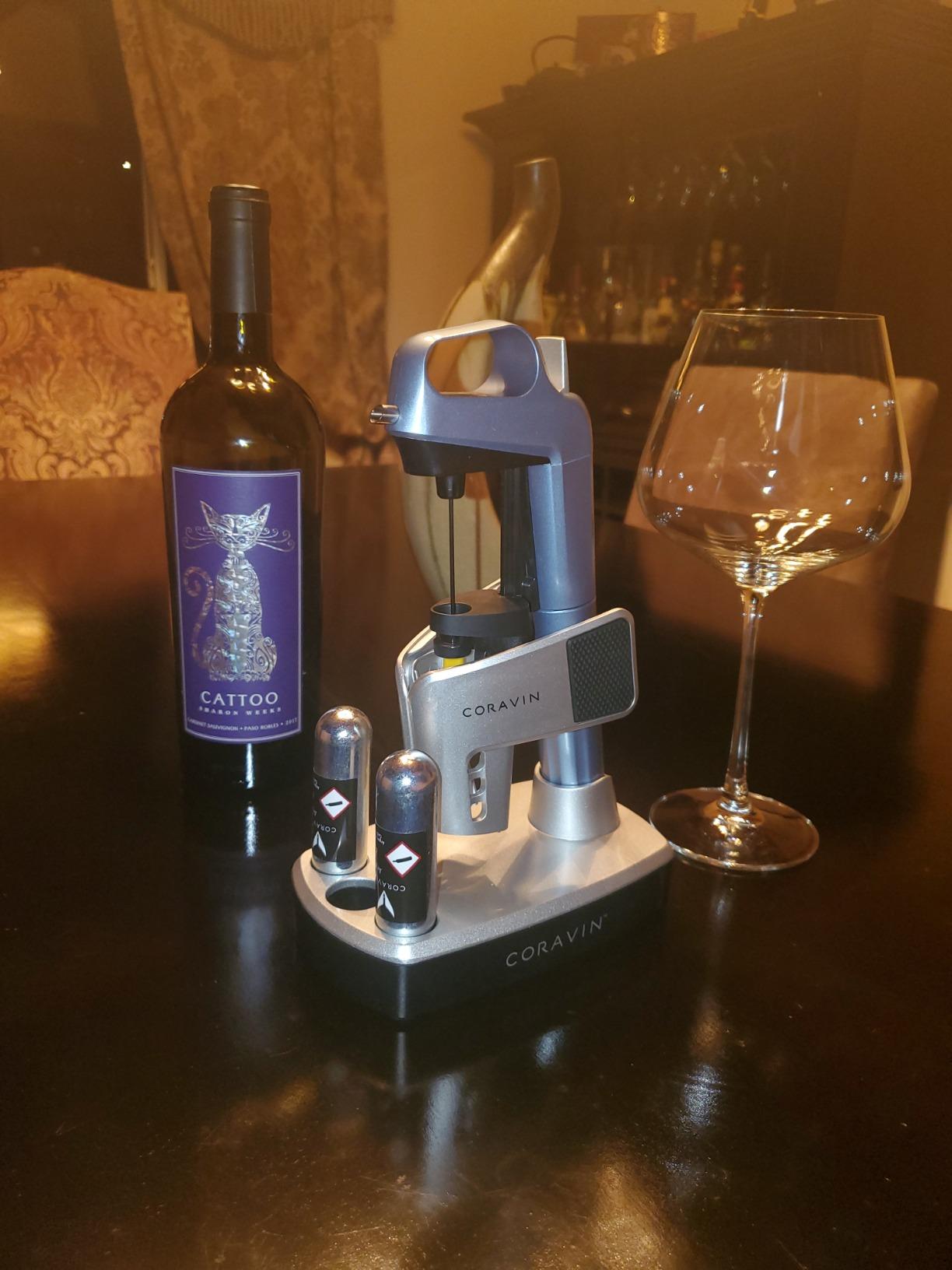 Coravin Limited Edition Preservation System and Wine Bottle Opener, Includes 4 Argon Capsules, Steel Blue customer photo 1
