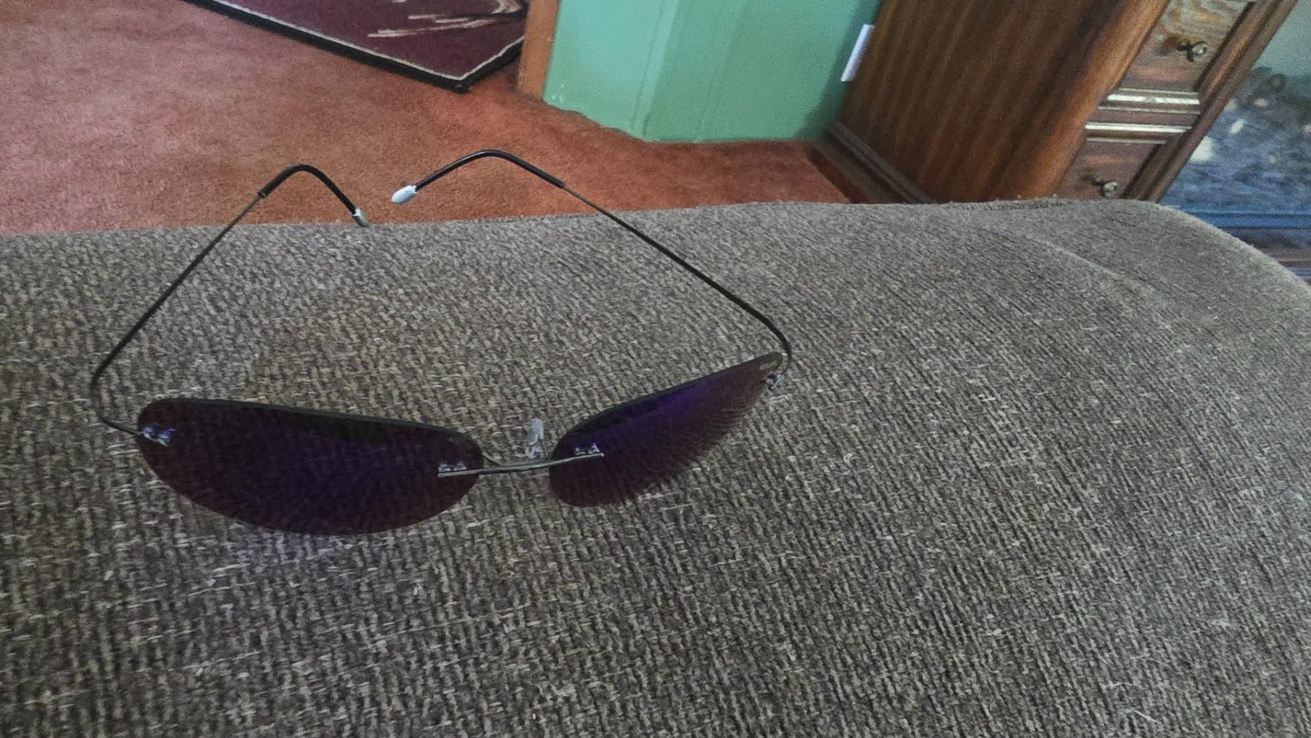 RONSOU Ultralight Rimless Polarized Sunglasses for Men Women Vintage Titanium Frameless Colorful Fashion Shades customer photo 2