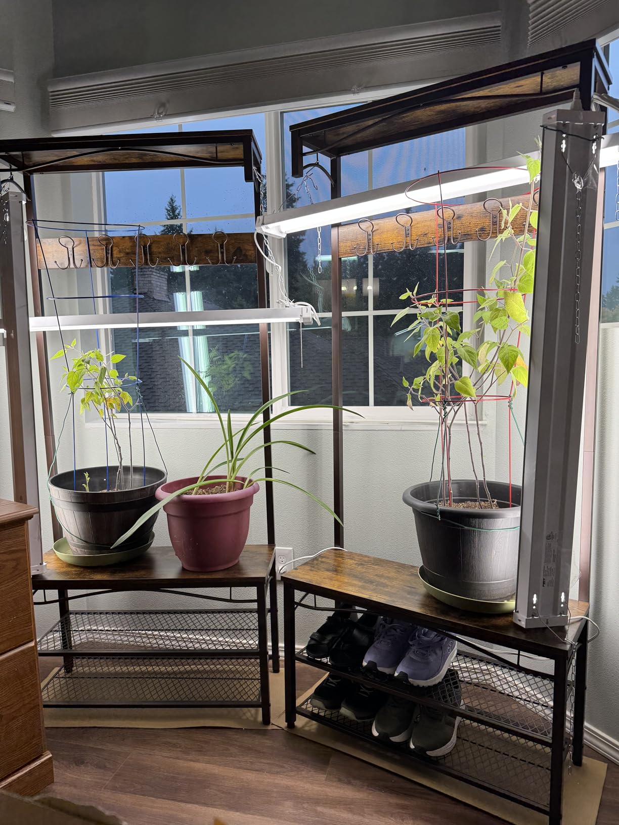 VASAGLE DAINTREE 3-in-1 Entryway Coat Rack and Storage Bench, Pipe Style Hall Tree with 9 Hooks, Multifunctional, Sturdy Steel Frame, Large Size, Industrial, Rustic Brown and Black UHSR47BX customer photo 1