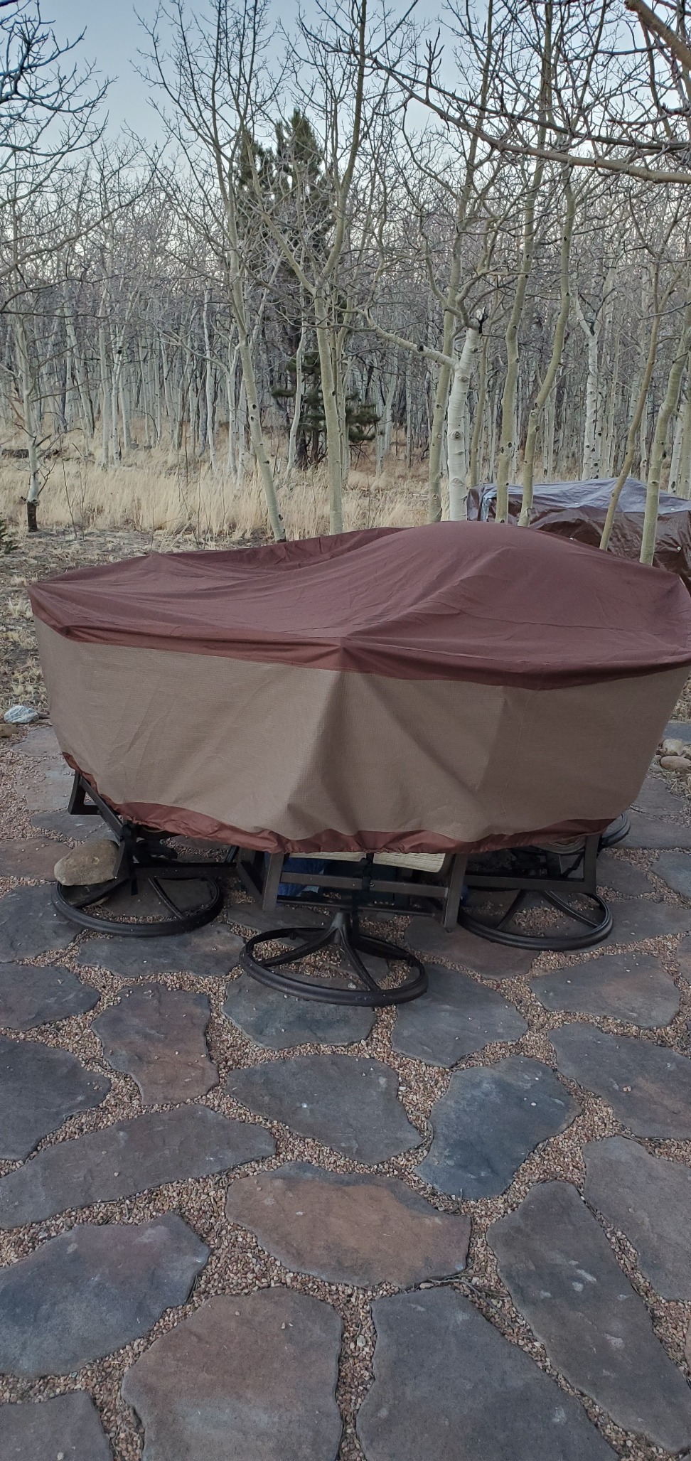 DUCKCOVERS Ultimate Water-Resistant 96 Inch Round Patio Table & Chair Set Cover customer photo 1