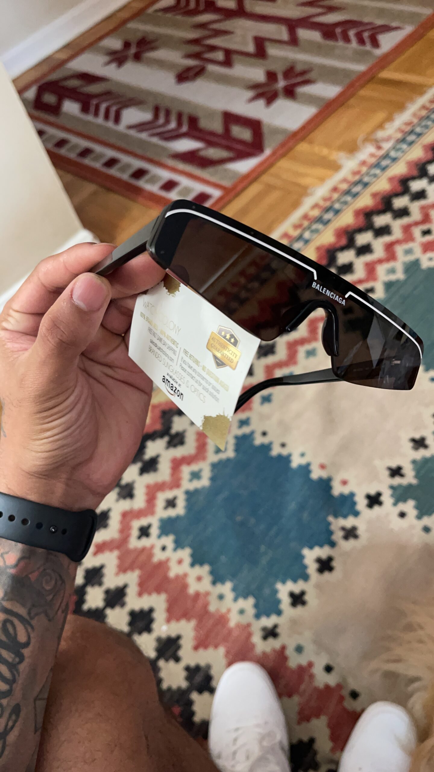 Balenciaga Gray Shield Unisex Sunglasses BB0003S 001 99 customer photo 1