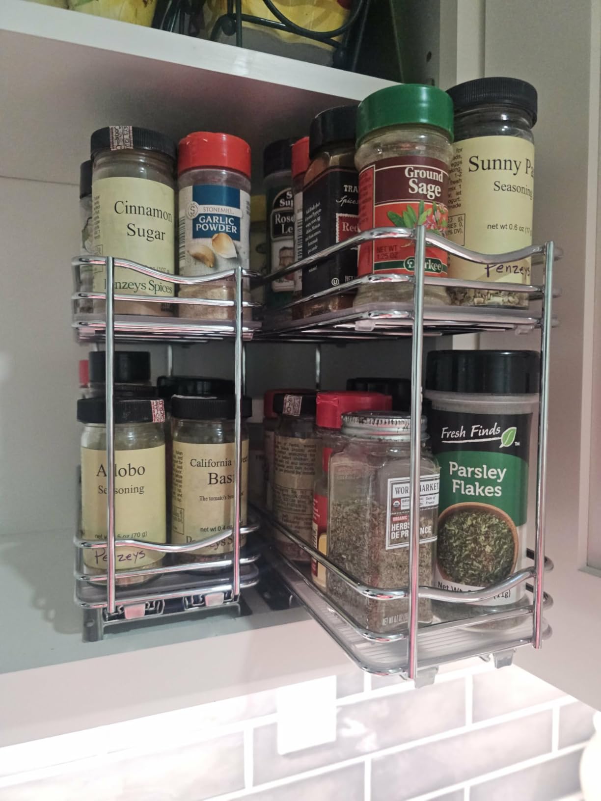 LYNK PROFESSIONAL Pull Out Spice Organization for Cabinets - 4-3/8 inch Wide - Spice Rack for Inside Cabinets, Slide Out Spice Rack Organizer customer photo 2